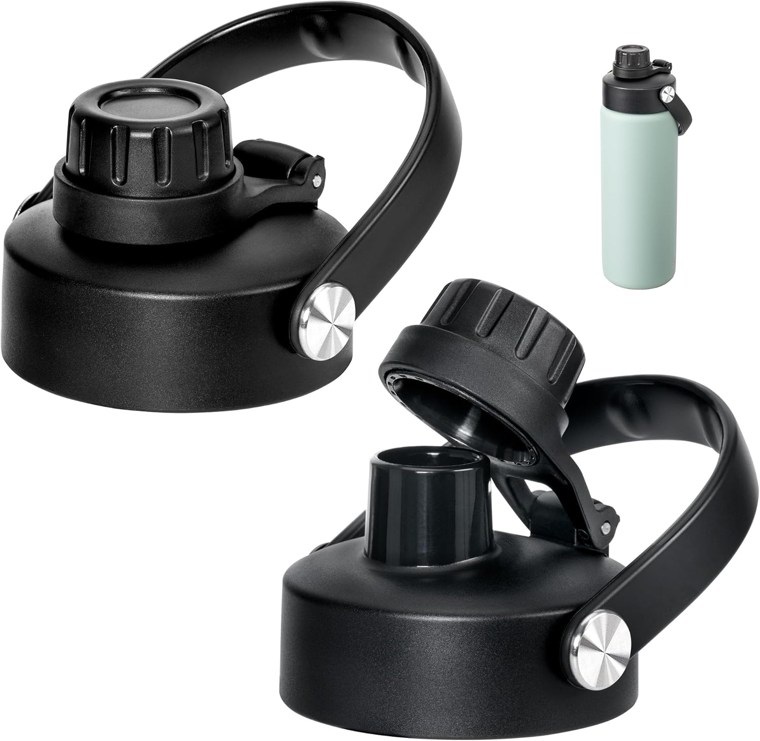 Spout Lid for Simple Modern Water Bottle 14oz 18oz 24oz 32oz, Replacement Chug Lid for Simple Modern Summit Bottle, One-Handed Operation, Leak-Proof & Durable 2 Pack