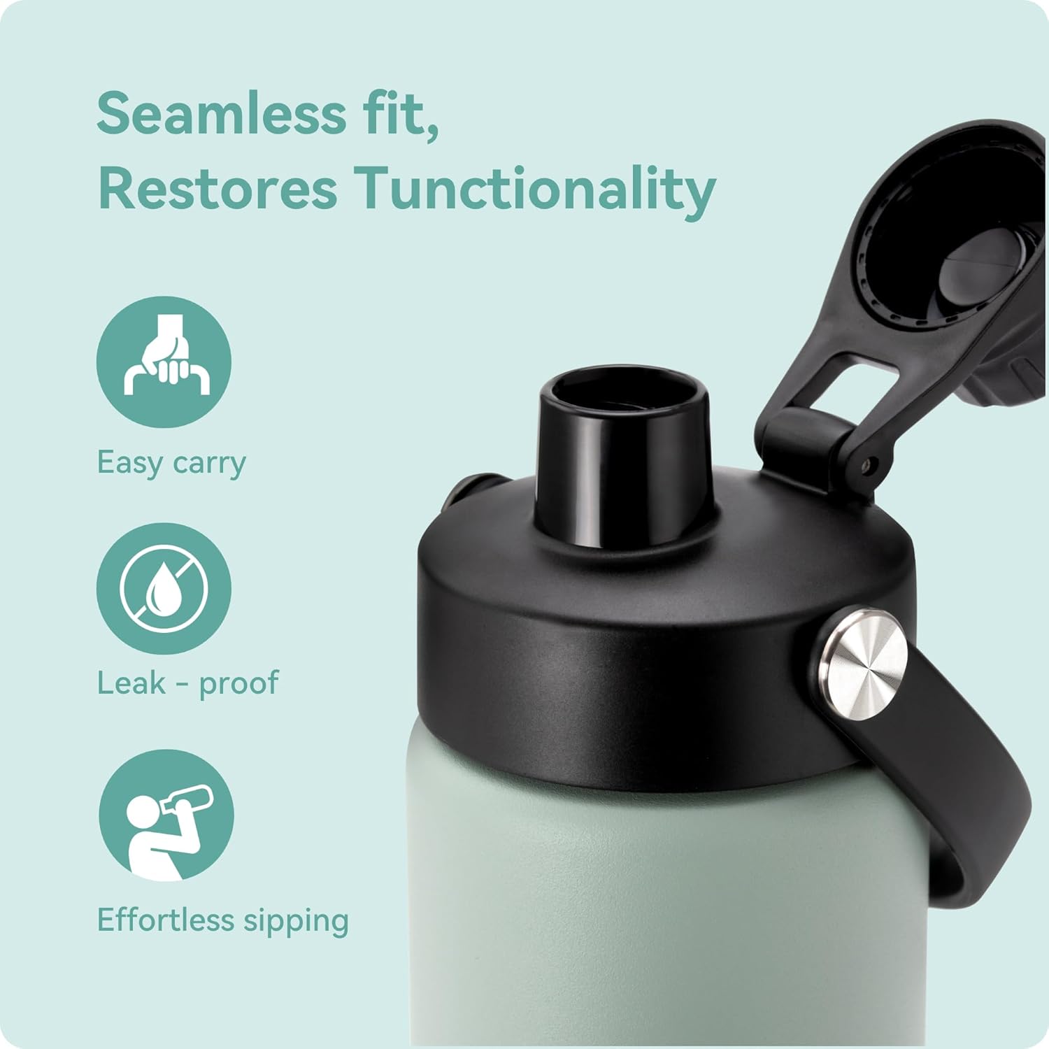 Spout Lid for Simple Modern Water Bottle 14oz 18oz 24oz 32oz, Replacement Chug Lid for Simple Modern Summit Bottle, One-Handed Operation, Leak-Proof & Durable 2 Pack