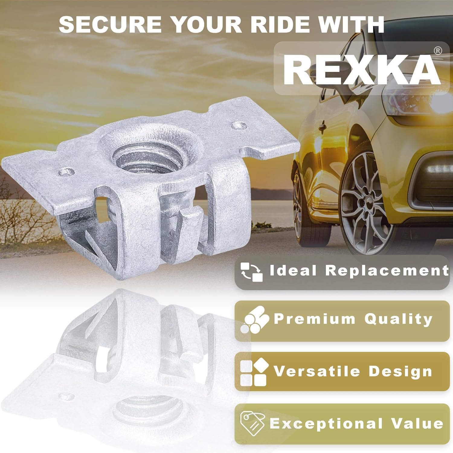 Rexka 20 Sets M4.2-1.41 #8 Bumper Cover Fender Liner Screw Nut 11609952 11548270 for GM Chevy Hummer Buick Cadillac Saturn Cadillac GMC Trucks