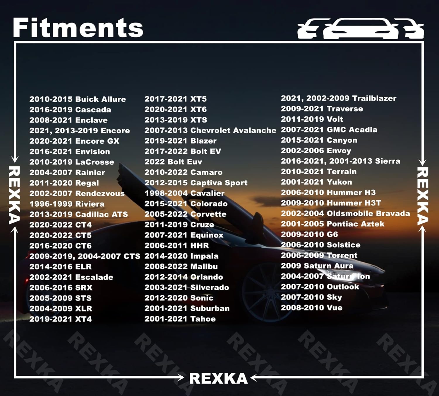 Rexka 30pcs Bumper Cover License Frame Wheel Flare Fender Split-Type Rivets Compatible with GM 11516807 Buick Cadillac Chevrolet GMC Hummer Pontiac