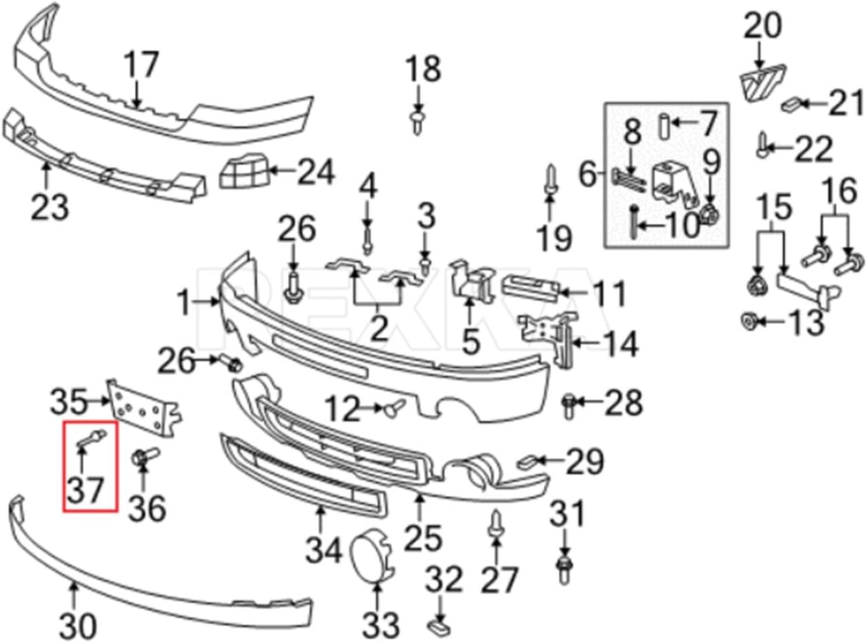 Rexka 30pcs Bumper Cover License Frame Wheel Flare Fender Split-Type Rivets Compatible with GM 11516807 Buick Cadillac Chevrolet GMC Hummer Pontiac