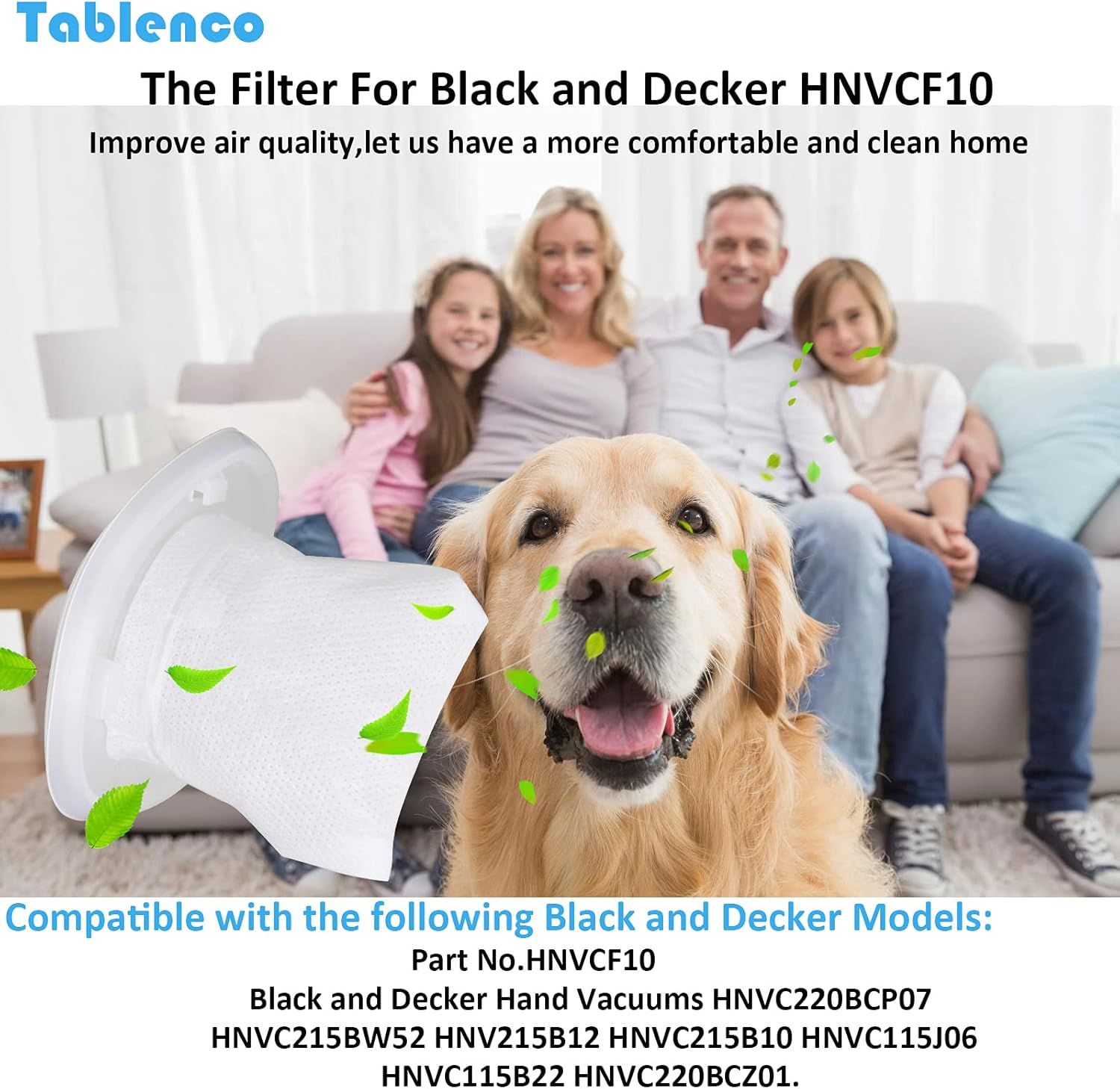 HNVC10 Replacement ilters, Compatible with Black and Decker Dustbuster Hand Vacuums HNVC215B10, HNV215B12, HNVC215BW52, HNVC115J06, HNVC115B22, HNVC220BCZ01, HNVC220BCP07 ilter 6 Pack