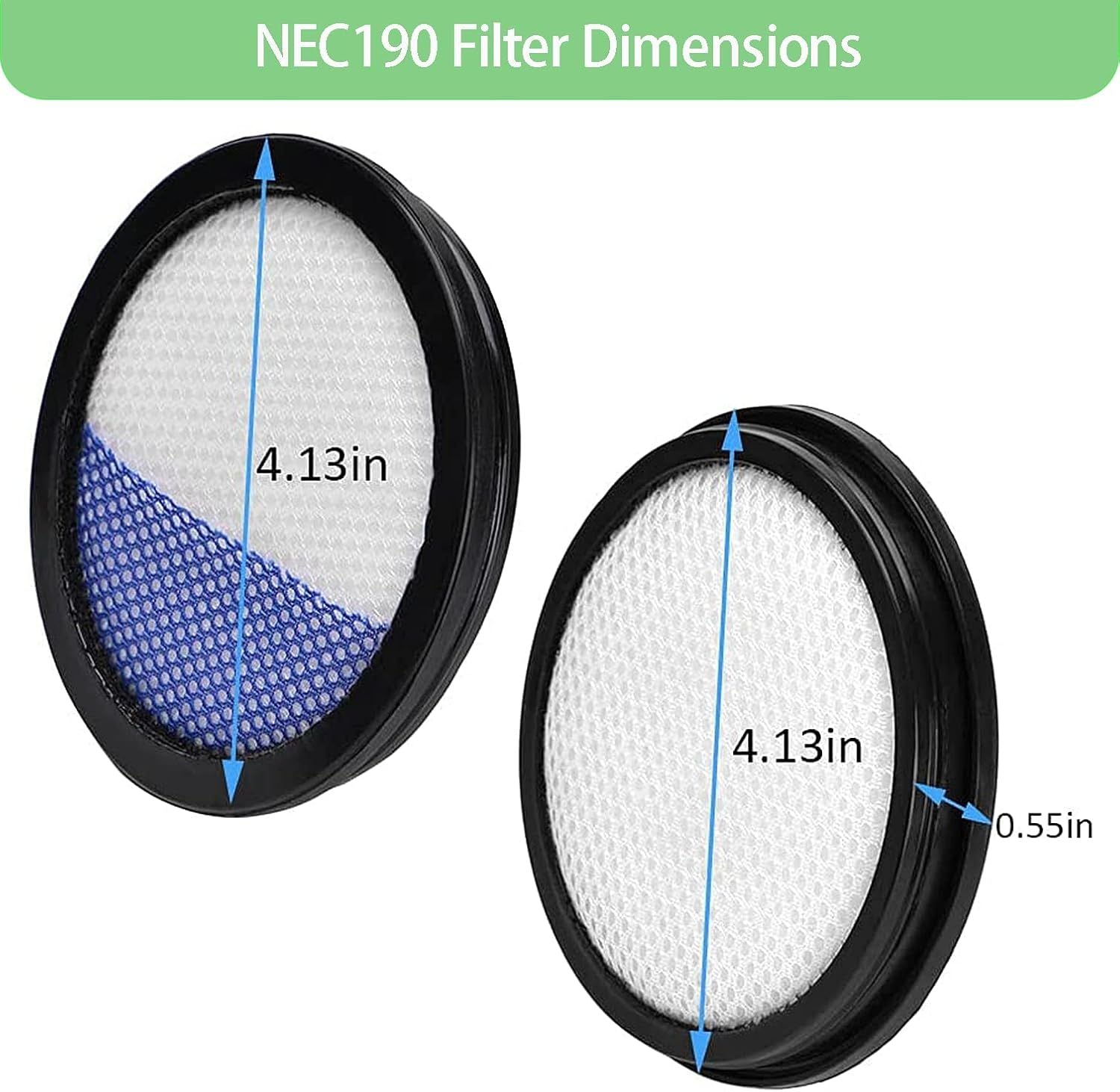 6 Pack Replacement ilters or Eureka RapidClean Pro Cordless Stick Vacuum Cleaner NEC180 NEC185 NEC186 NEC190