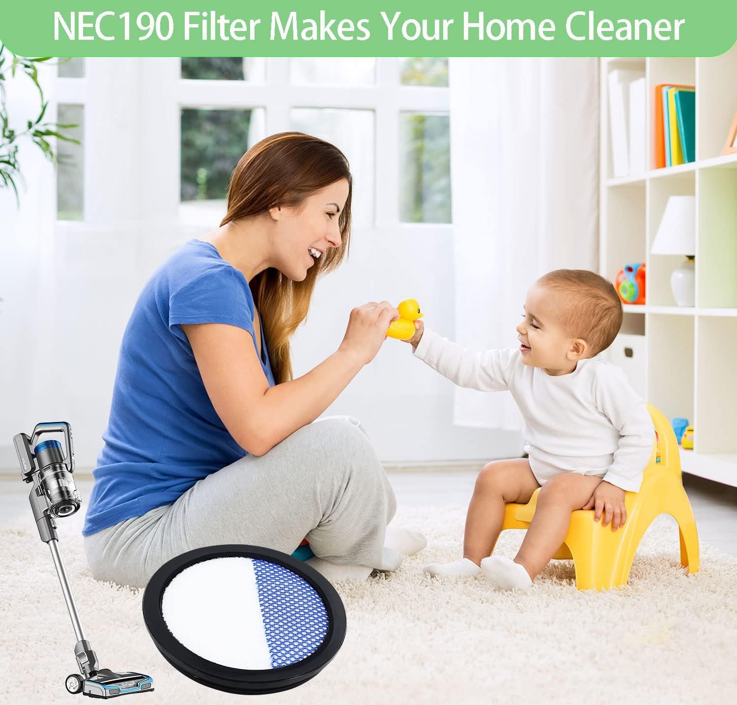 6 Pack Replacement ilters or Eureka RapidClean Pro Cordless Stick Vacuum Cleaner NEC180 NEC185 NEC186 NEC190