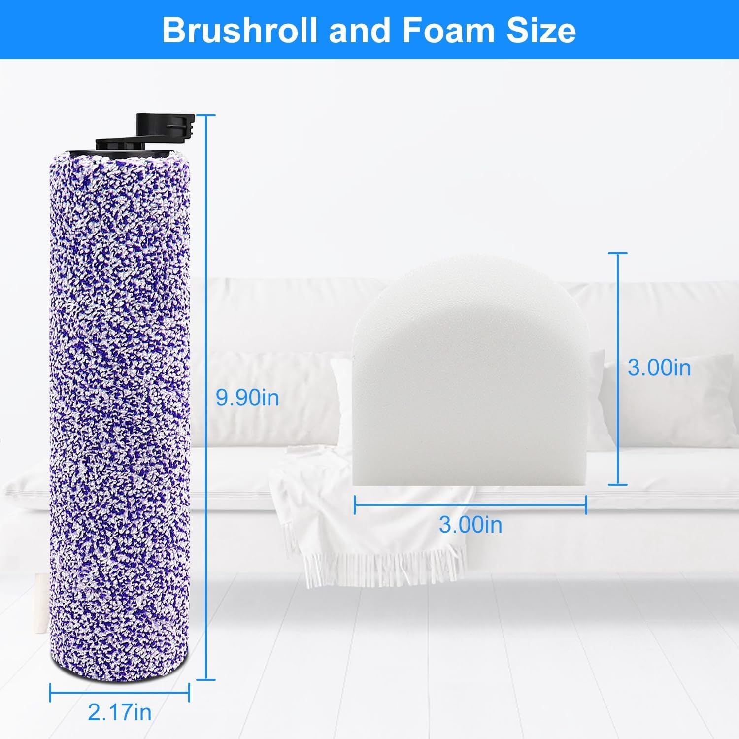 8 Pack Brush Roller and ilter Replacement or Shark WD201 Vacuum - Washable oam ilters or WD100, WD101, WD101C, WD200, WD200C, WD201, WD201C - HydroVac Pro XL 3-in-1 Vacuum