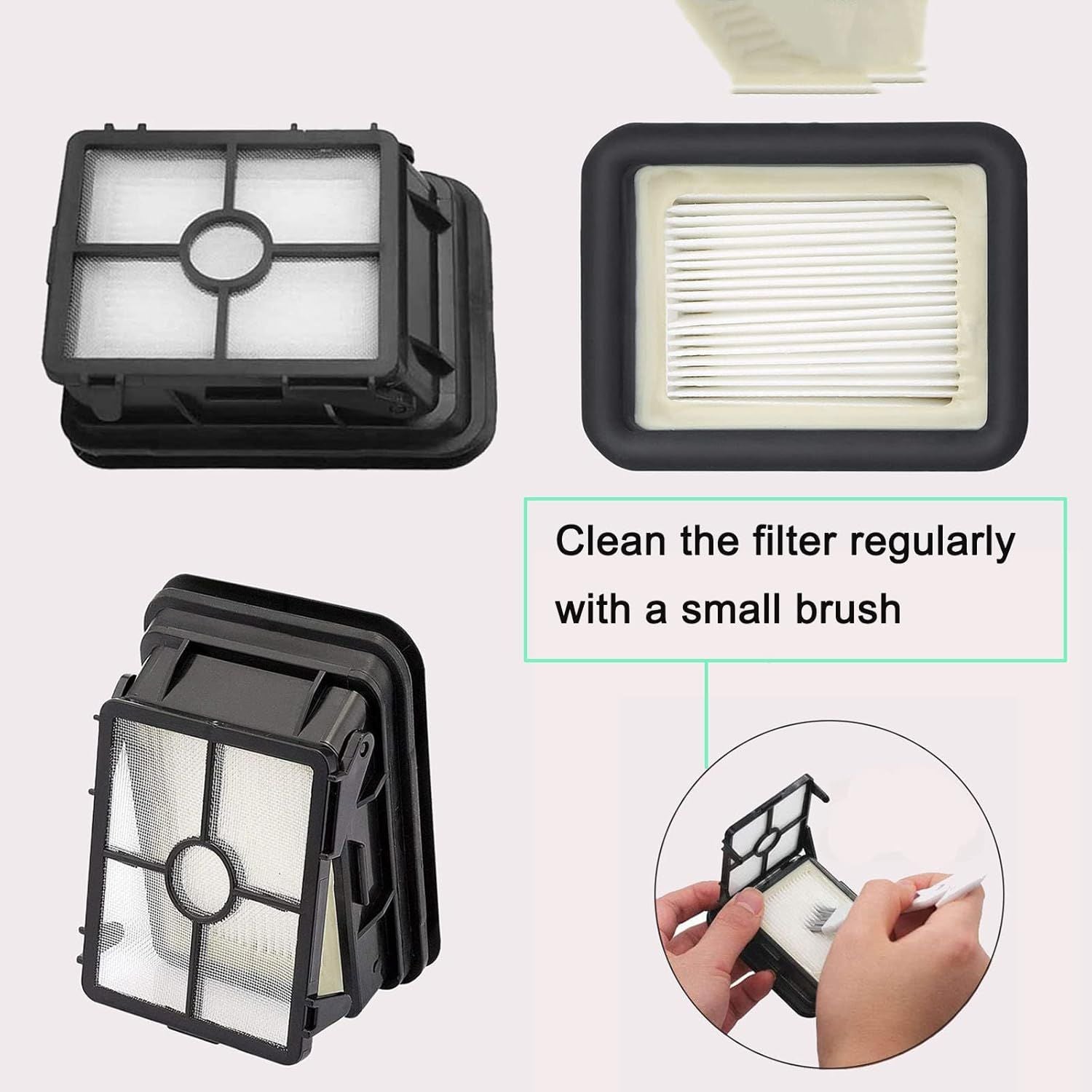6 Pack Replacement Parts or bissell CrossWave Pet Pro 2306A & CrossWave 1785 Series 3888A Vacuum Cleaner, 3 Pack 2460 Brush Rolls,3 Pack 1866 ilters,Compare to Part 1613568&161-3568,1608684