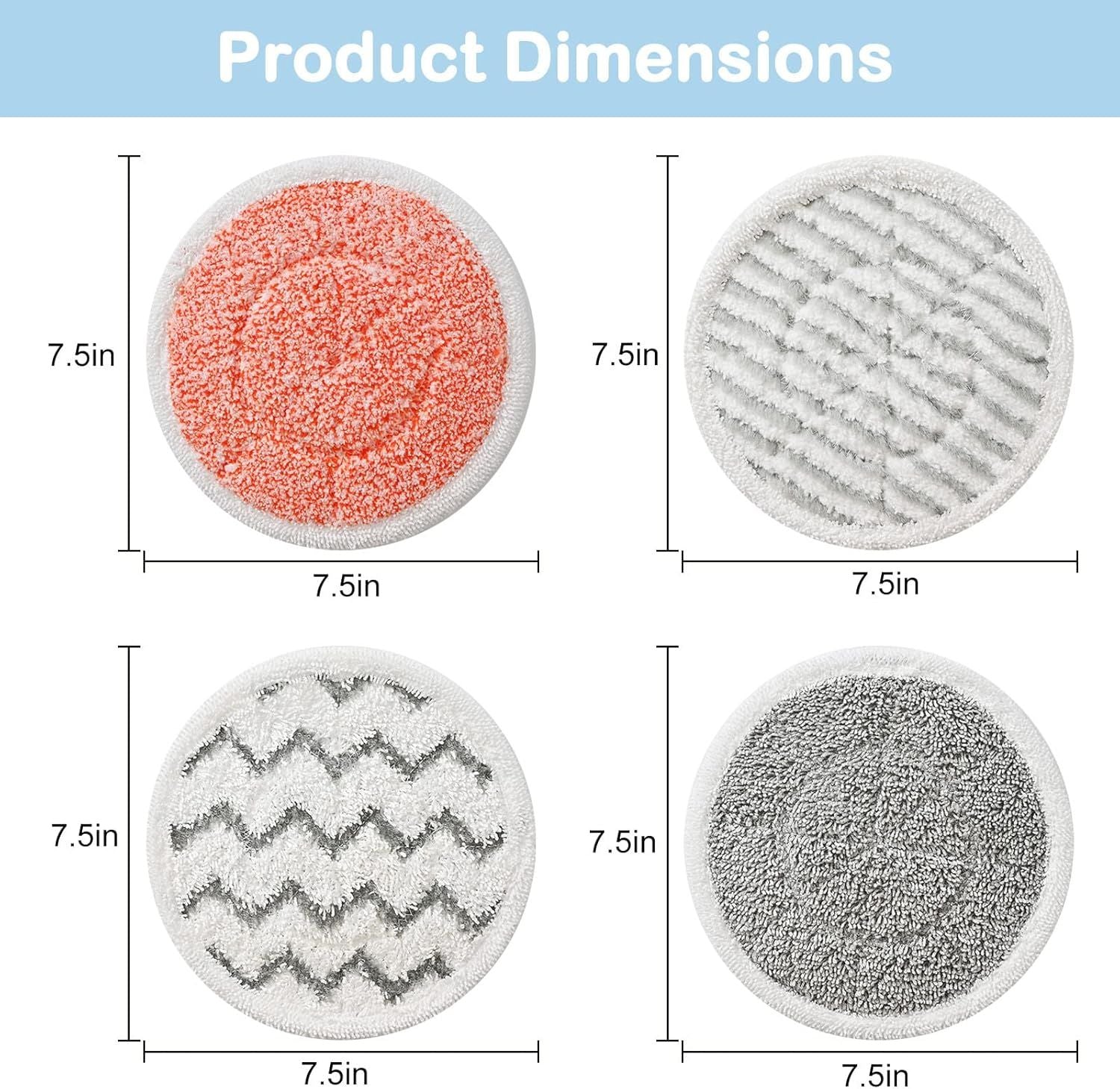 10 Pack Upgraded S7001 Pads Replacement Steam Mop Pads or Shark S7001 S8201 S7000 S7201 S8001 S7000AMZ, S7001TGT Series Steam Mop Pads,Steam&Scrub All-in-One Scrubbing Mop Pads,Part Model#:XKITP7000