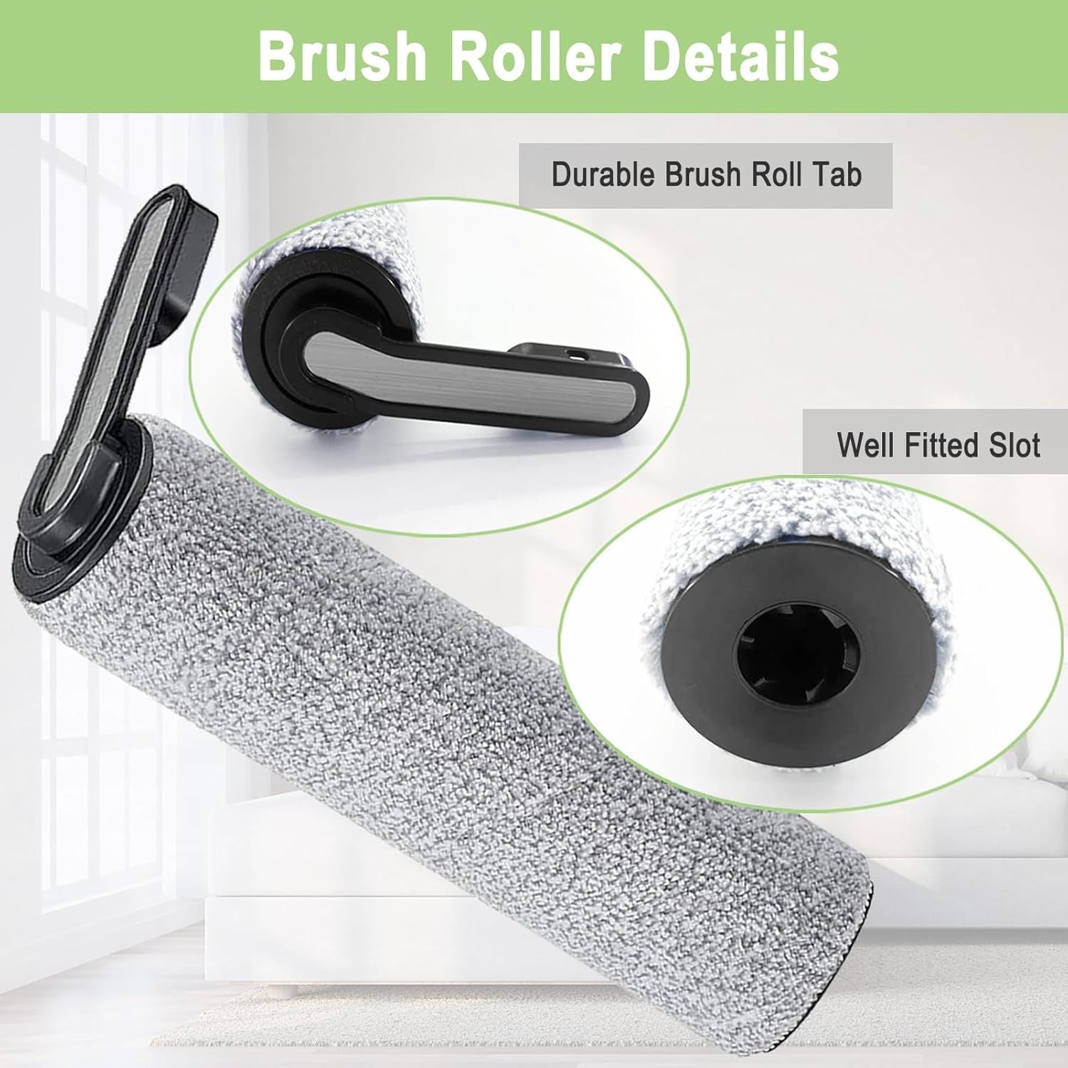 Brush and ilters Replacement Parts Accessories Compatible or Tineco loor ONE S5/loor One S5 Pro Cordless Vacuum Cleaner, 4 Roller Brushes, 4 ilters