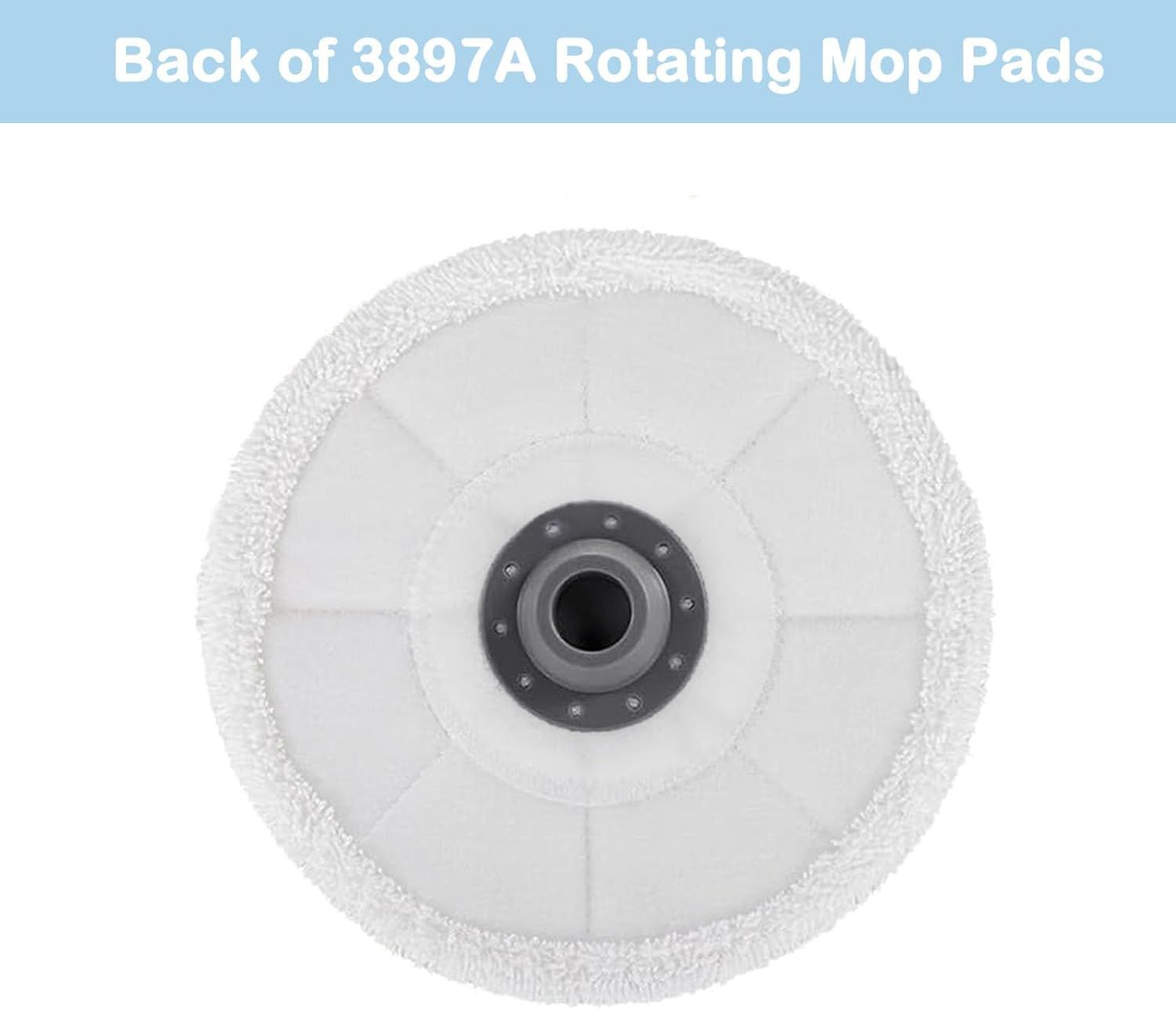 8 Pack Upgraded 3897A Rotating Mop Pads Replacement Steam Mop Pads or Bissell SpinWave SmartSteam Scrubbing Steam Mop 3897A,3712,3712W Steam Rotating Mop Pads,Part No 1641112
