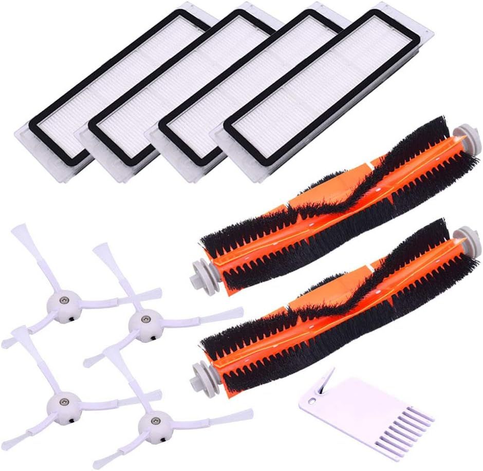 Replacement Accessories Kit Compatible with S6 S6 Pure S5 S5 Max S4 E4 E20 E25 E35 C10 S50 Robot Vacuum Parts with 2 Main Brush 4 ilter 4 Side Brush 1 Cleaning Tool