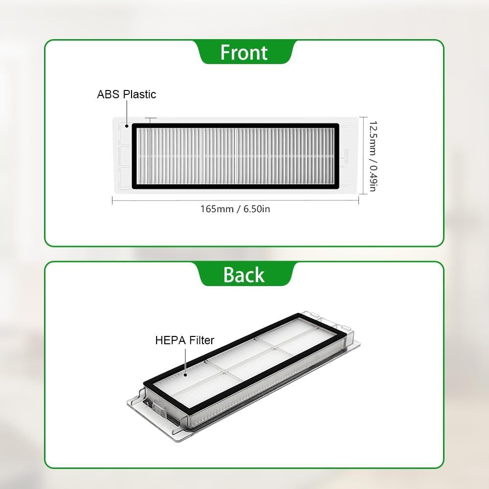 Replacement Accessories Kit Compatible with S6 S6 Pure S5 S5 Max S4 E4 E20 E25 E35 C10 S50 Robot Vacuum Parts with 2 Main Brush 4 ilter 4 Side Brush 1 Cleaning Tool