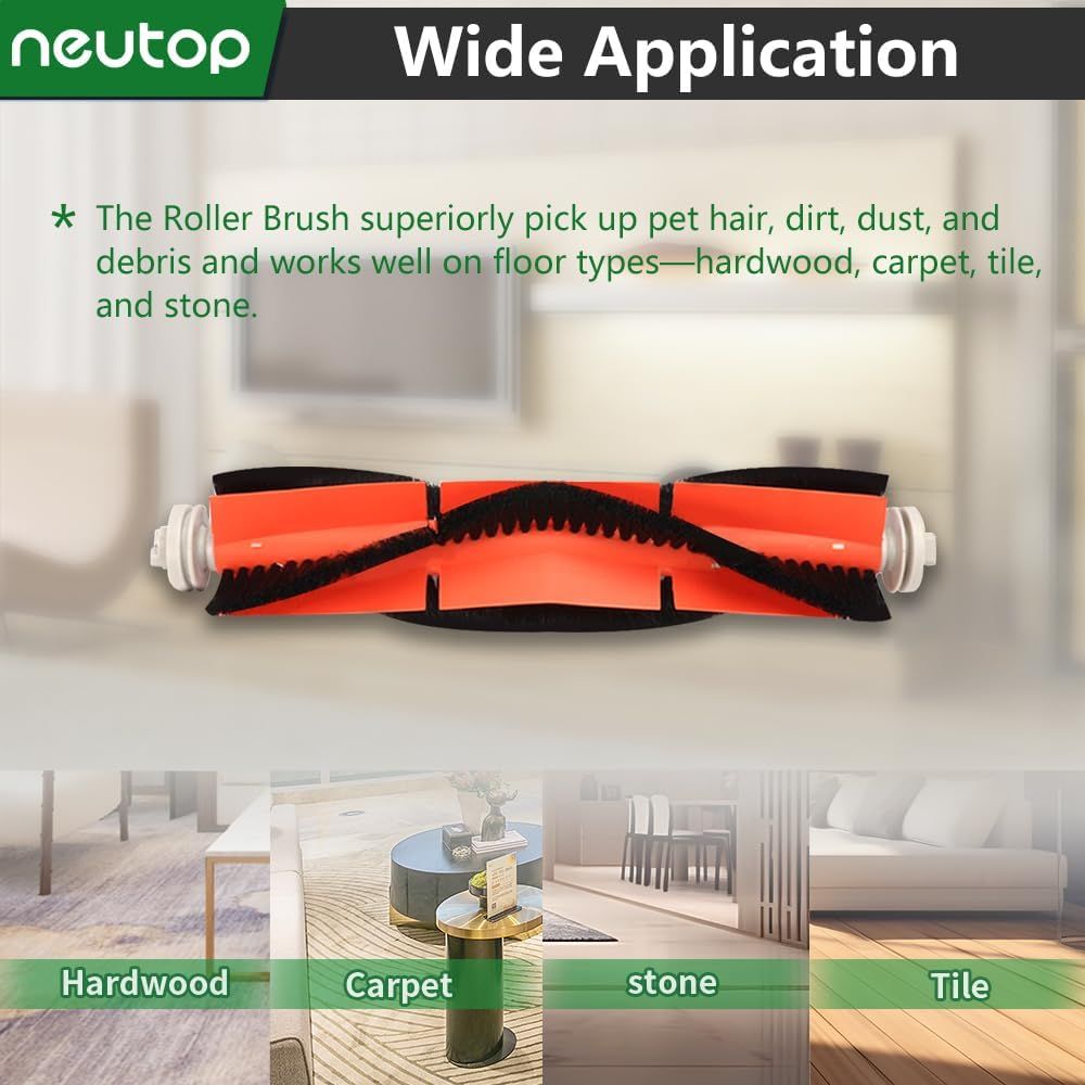 Replacement Accessories Kit Compatible with S6 S6 Pure S5 S5 Max S4 E4 E20 E25 E35 C10 S50 Robot Vacuum Parts with 2 Main Brush 4 ilter 4 Side Brush 1 Cleaning Tool
