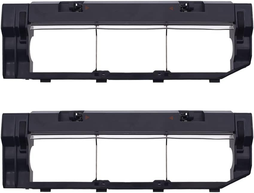 Main Brush Cover Replacement Compatible with S6 MaxV/Pure, S6, E4, S4 Max, S4, S5 Max, S5, E35 and E2 Robot Vacuum Cleaners, Black, 2-Pack.