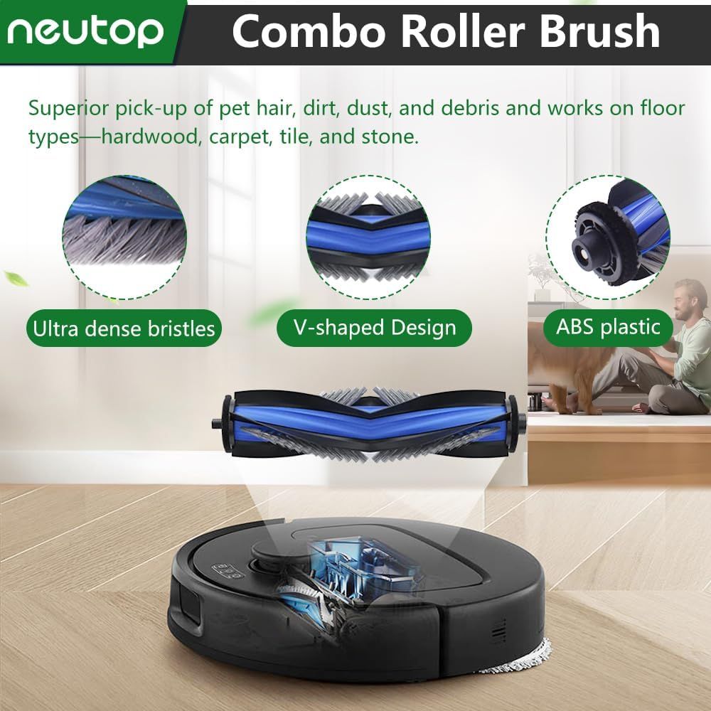 Replacement Parts Compatible with Ecovacs Deebot N30 Omni, N30 Pro Omni, Robot Vacuum Accessories 1 Roller 4 ilter 4 Side Brush 4 Mop Pad 4 Dust Bag