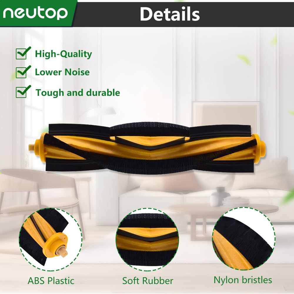 Brush Rollers Compatible with Ecovacs Deebot OZMO 920, 950, T5, T8 aivi, T9, N8 Pro, X1 Turbo/Plus, T10 Plus, N10, Robot Vacuums, 2-Pack.
