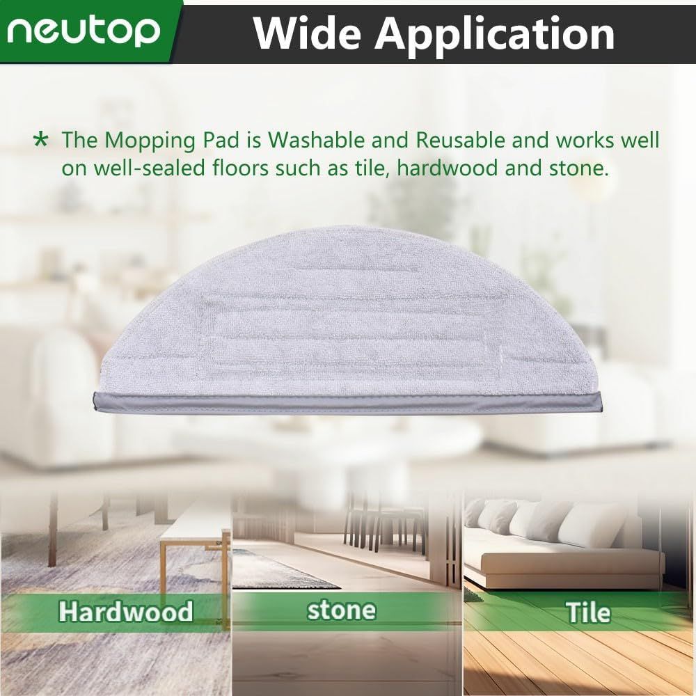 Mop Cloths Pads, Compatible with S8, S8+, S7, S7+, S7 MaxV Plus/MaxV Ultra/Pro Ultra, Robot Vacuum Cleaners, Washable Spare Parts Accessories, 6-Pack.