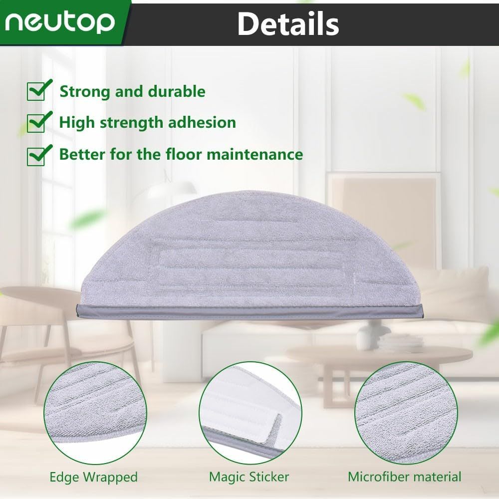 Mop Cloths Pads, Compatible with S8, S8+, S7, S7+, S7 MaxV Plus/MaxV Ultra/Pro Ultra, Robot Vacuum Cleaners, Washable Spare Parts Accessories, 6-Pack.