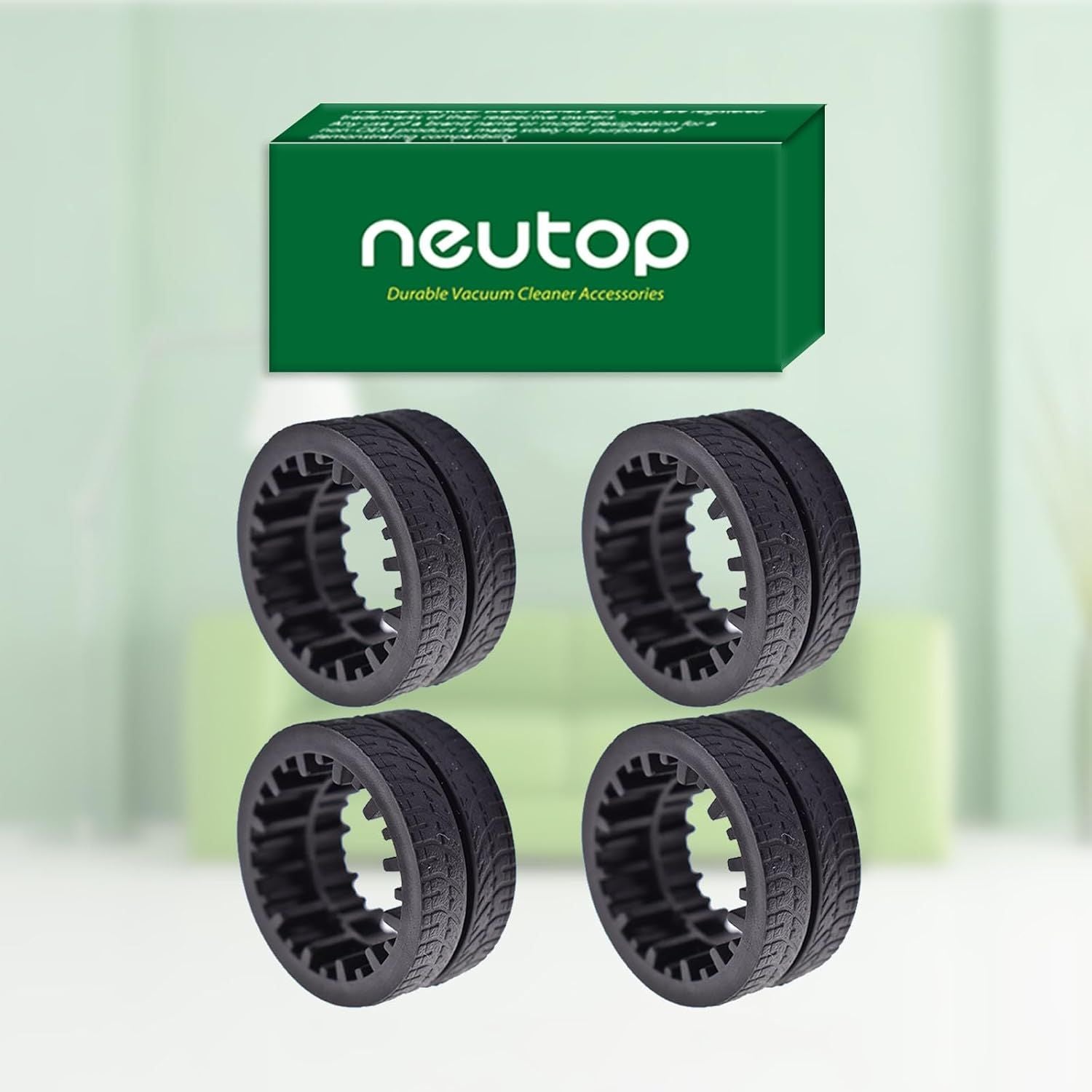 Replacement Rubber Wheel Tires Compatible with iRobot Braava Jet M6 6110 6012 6112 6113 , Anti-slip, Great Adhesion and Easy Assembly, 4-Pack.
