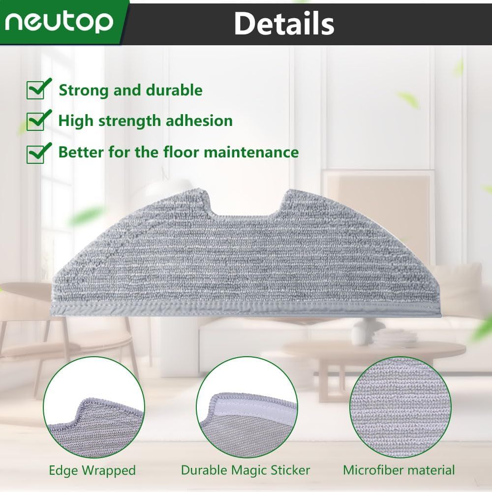 Replacement Washable Mopping Cloth Mop Pads Compatible with euy RoboVac G30/G20/G10 Hybrid, Robot Vacuums Accessory, 6-Pack.