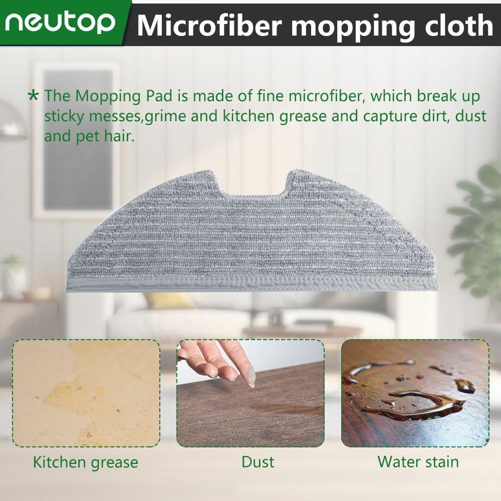 Replacement Washable Mopping Cloth Mop Pads Compatible with euy RoboVac G30/G20/G10 Hybrid, Robot Vacuums Accessory, 6-Pack.
