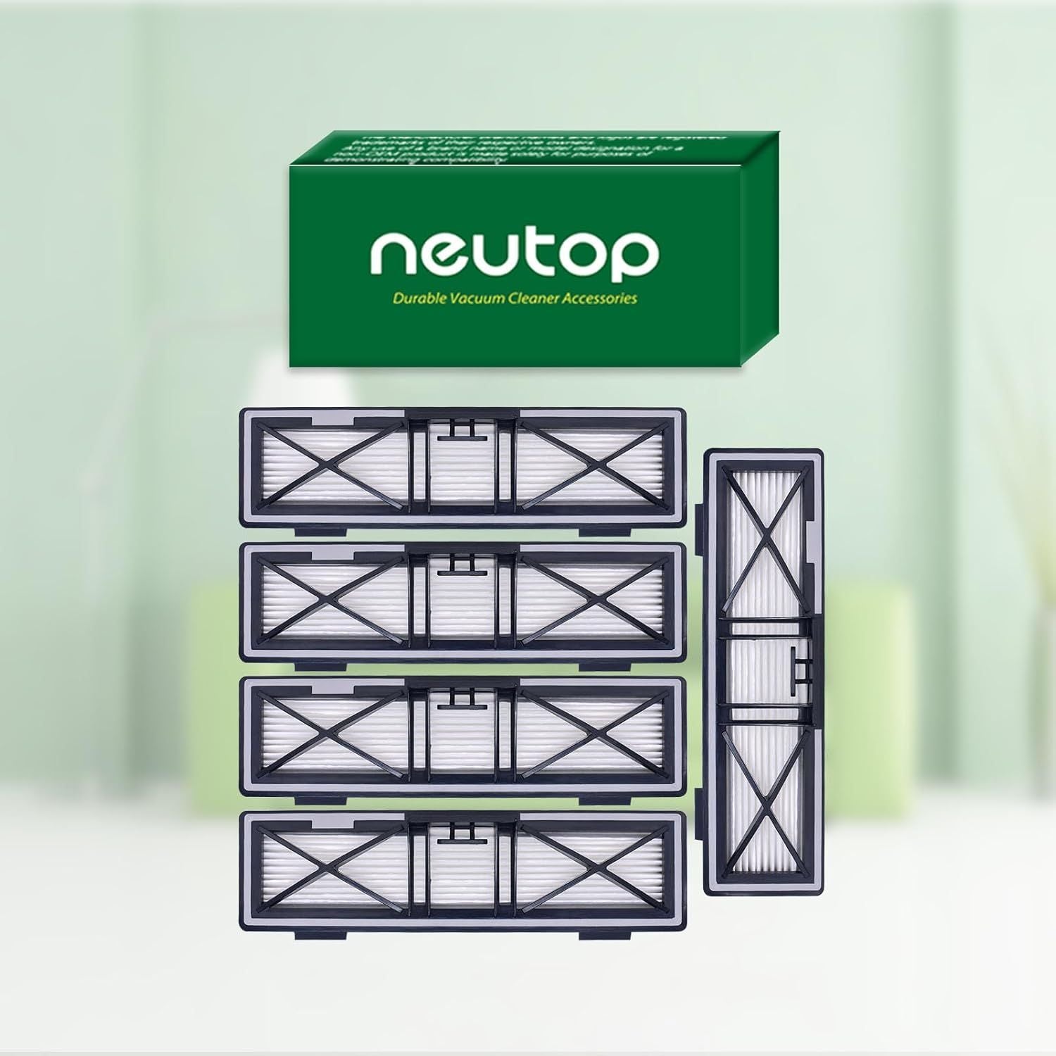 Gray Replacement H12 HEPA ilters Compatible with Neato D10, D9, D8, D7, D6, D5, D4, D3, Robotic Vacuum Cleaners, 5-Pack.