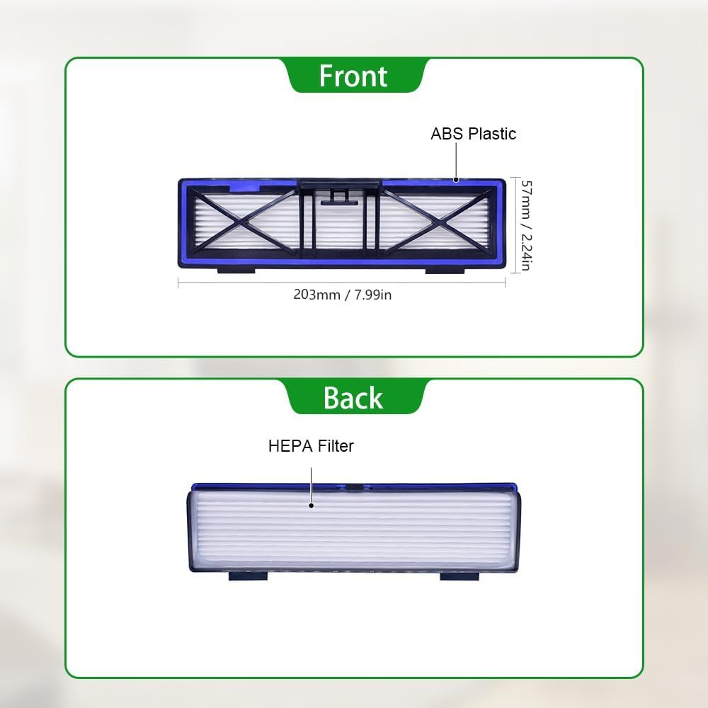 Blue Replacement H12 HEPA ilters Compatible with Neato D10, D9, D8, D7, D6, D5, D4, D3, Robotic Vacuum Cleaners, 5-Pack.