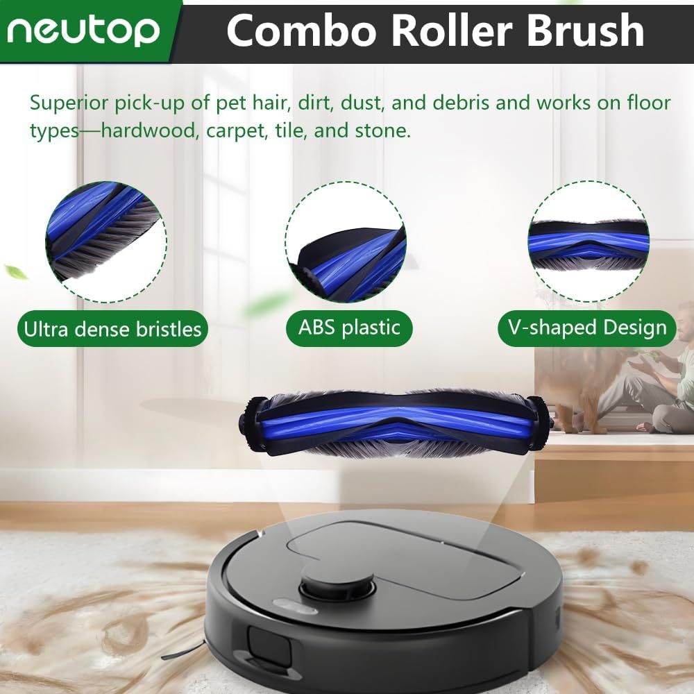 Replacement Parts Compatible with Ecovacs Deebot X8 Pro Omni, Robot Vacuum Accessories with 1 Main Brush 1 Mopping Roller 5 ilter 5 Side Brush 5 Dust Bag