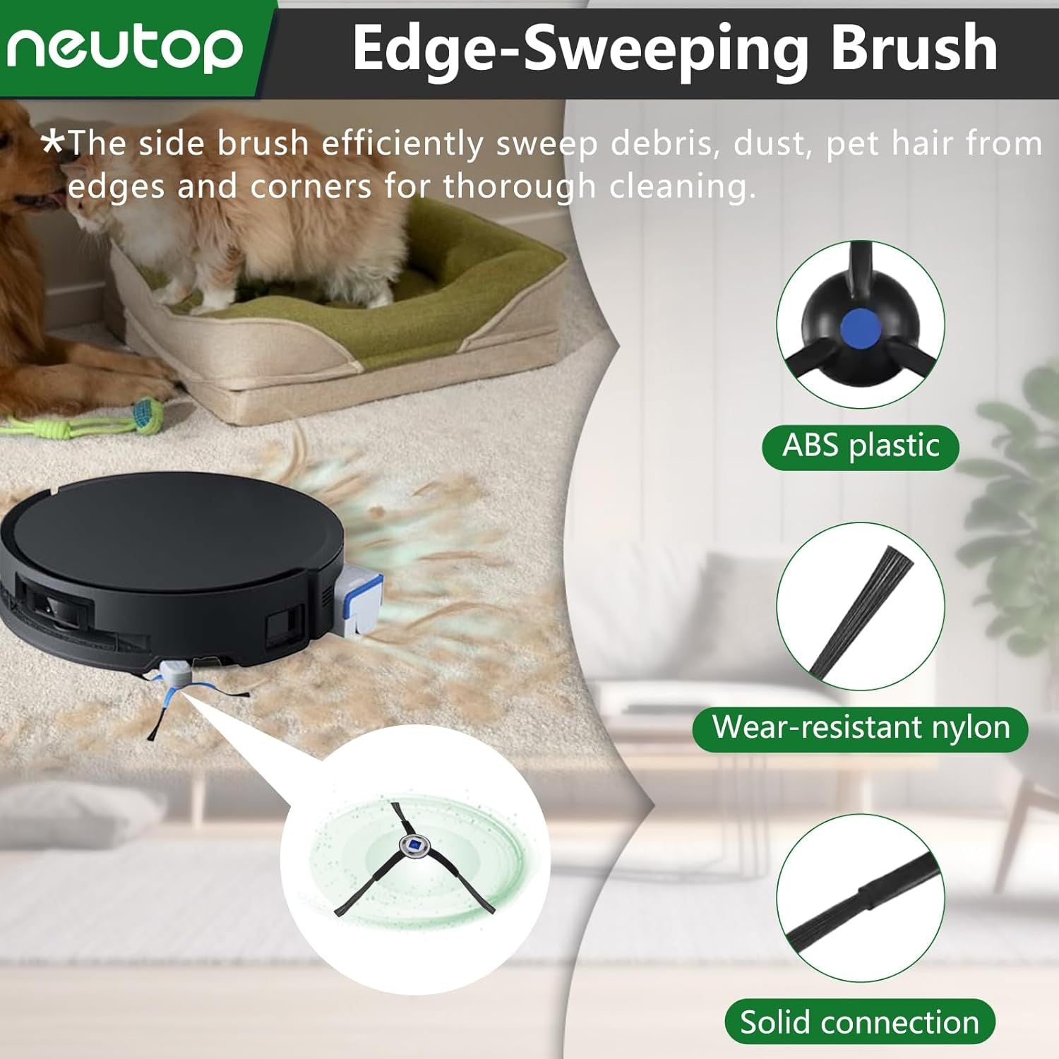 Replacement Parts Compatible with Ecovacs Deebot X8 Pro Omni, Robot Vacuum Accessories with 1 Main Brush 1 Mopping Roller 5 ilter 5 Side Brush 5 Dust Bag