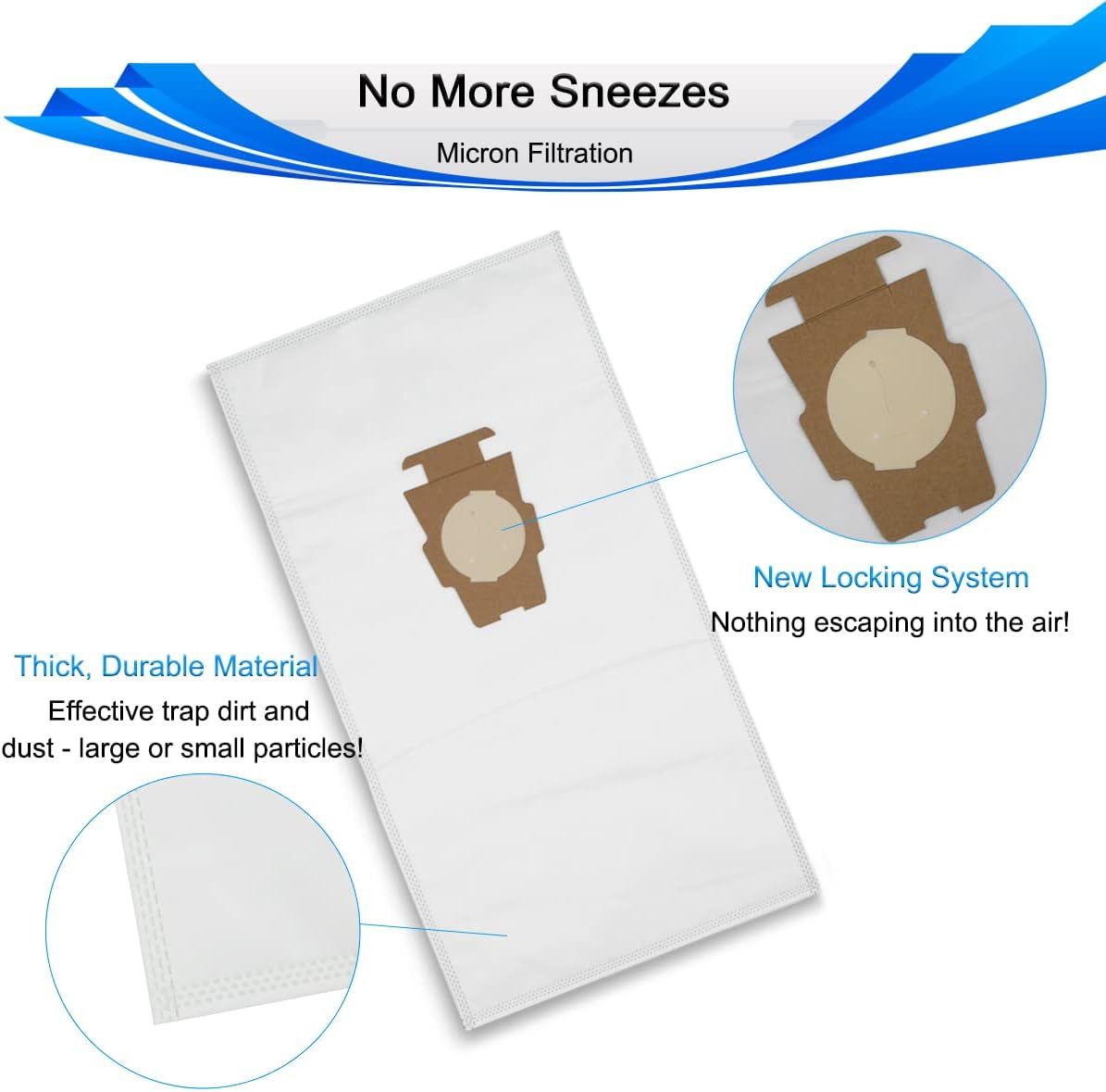 Style Vacuum Bags or Sentria I II G10D, Avalir, Avalir 2, Ultimate G Series, Diamond Edition, Universal HEPA Cloth Bags Replacement or G3 G4 G5 Gsix, 205811, 205814, 6 Pack