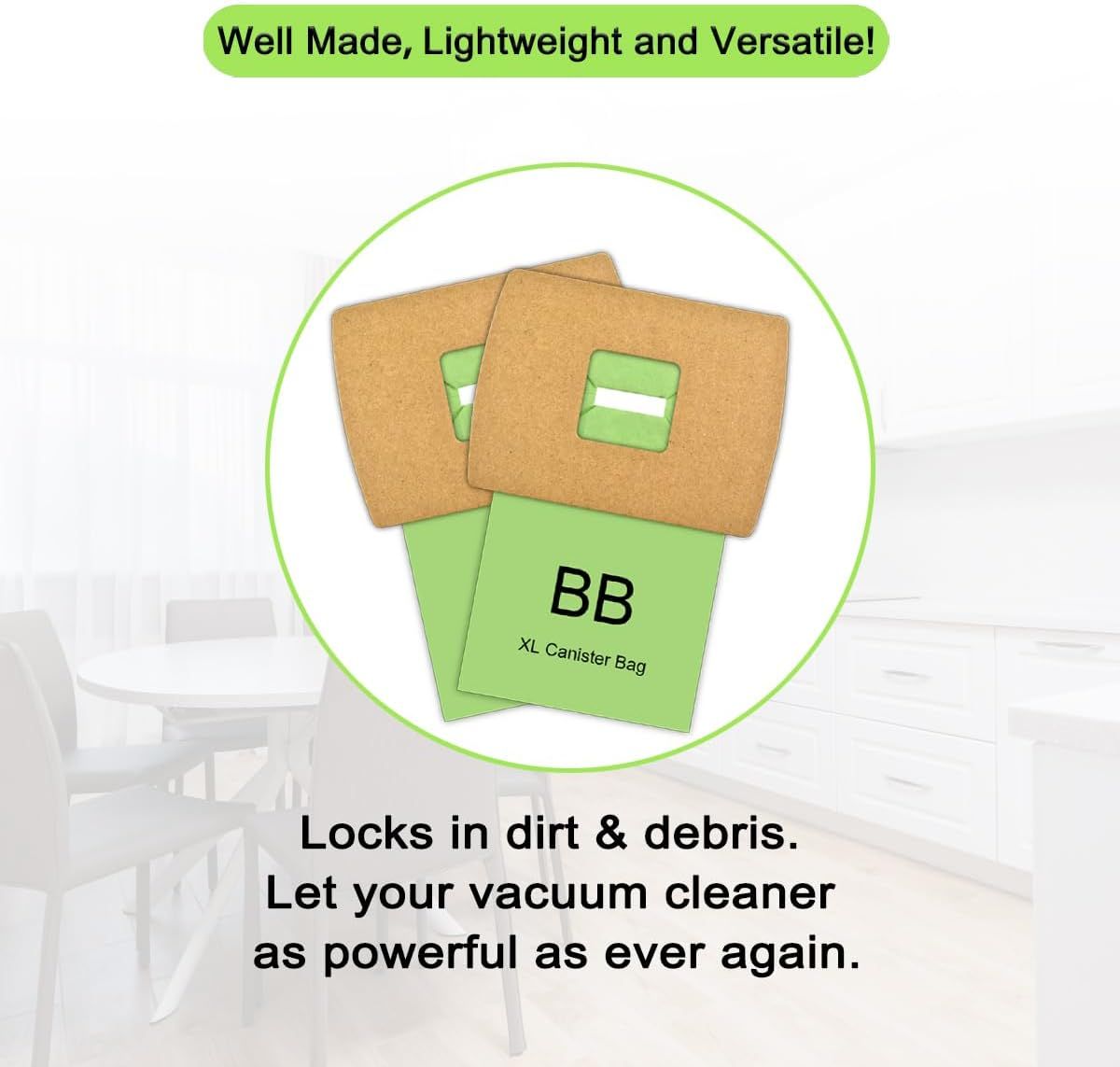 22 Pack PKBB12DW Vacuum Bags Replacement or Oreck BB180, BB280, BB850, BB870, BB880, BB900, BB1000, BB1100, BB1200, CC1600, AK1BB8A, Type BB Compact Canister Bags or Oreck XL Buster B
