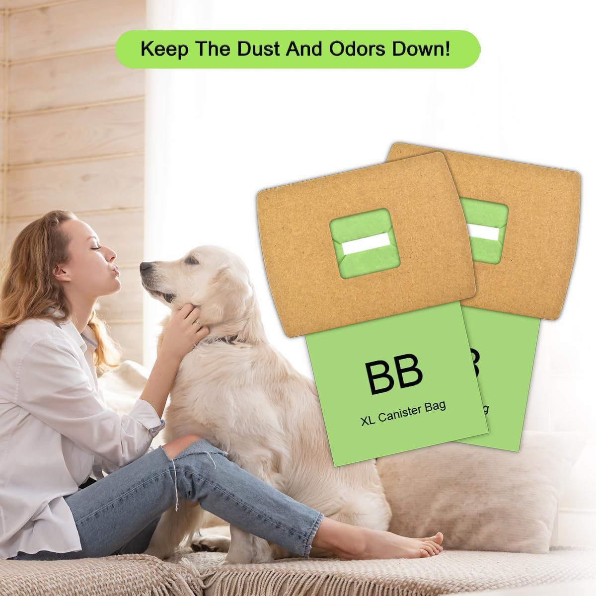 22 Pack PKBB12DW Vacuum Bags Replacement or Oreck BB180, BB280, BB850, BB870, BB880, BB900, BB1000, BB1100, BB1200, CC1600, AK1BB8A, Type BB Compact Canister Bags or Oreck XL Buster B