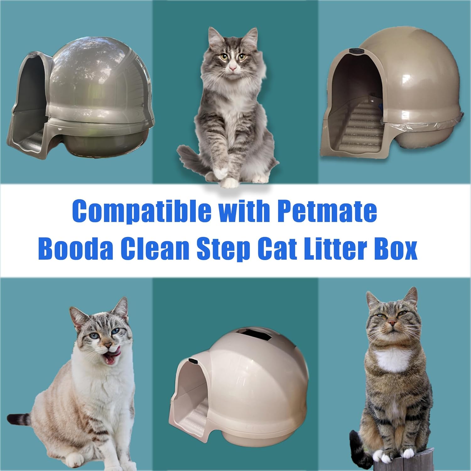 Carbon Filters Compatible with Petmate Booda Clean Step Cat Litter Box - Thickened and Durable Activated Charcoal Filters, Absorb Odors/Control Damp from Pets/Keep Home Fresh 6 Pack