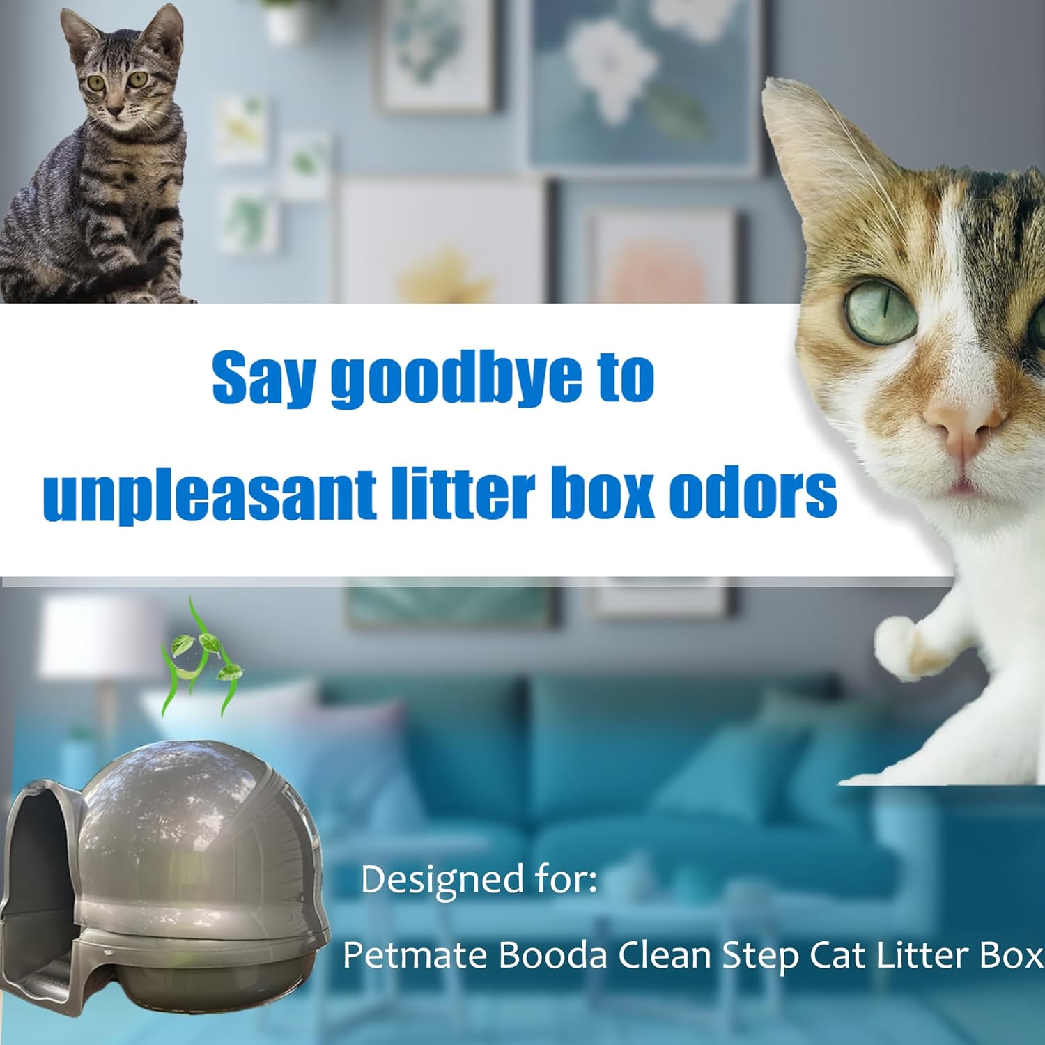 Carbon Filters Compatible with Petmate Booda Clean Step Cat Litter Box - Thickened and Durable Activated Charcoal Filters, Absorb Odors/Control Damp from Pets/Keep Home Fresh 6 Pack