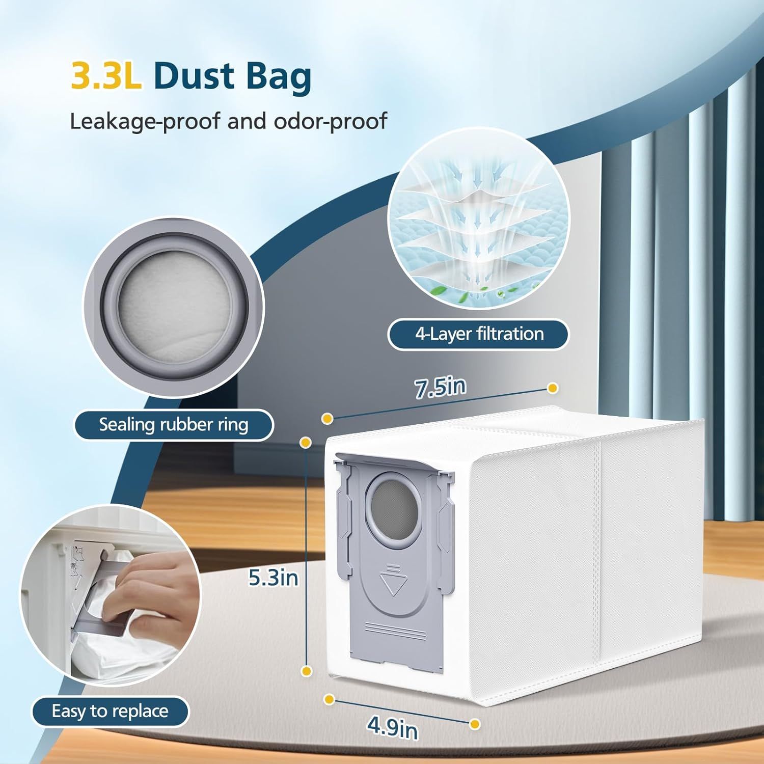 Qrevo S5V Replacement Parts or Qrevo S5V / Curv/Edge/Edge S5A / Curv S5X, Accessories include 2*Set Main Brush, 6*Mop Pads, 6*Vacuum Bags, 4*Hepa ilters, 6*Side Brush, 2*Cleaning Tool