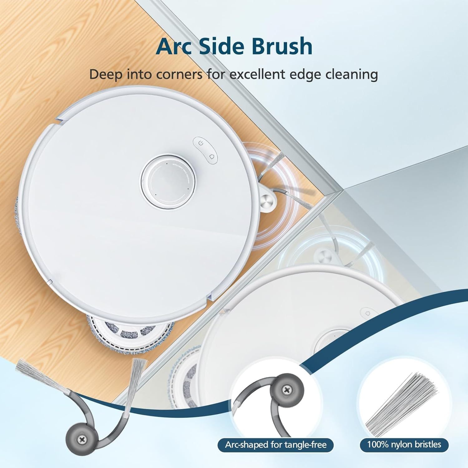 Qrevo S5V Replacement Parts or Qrevo S5V / Curv/Edge/Edge S5A / Curv S5X, Accessories include 2*Set Main Brush, 6*Mop Pads, 6*Vacuum Bags, 4*Hepa ilters, 6*Side Brush, 2*Cleaning Tool