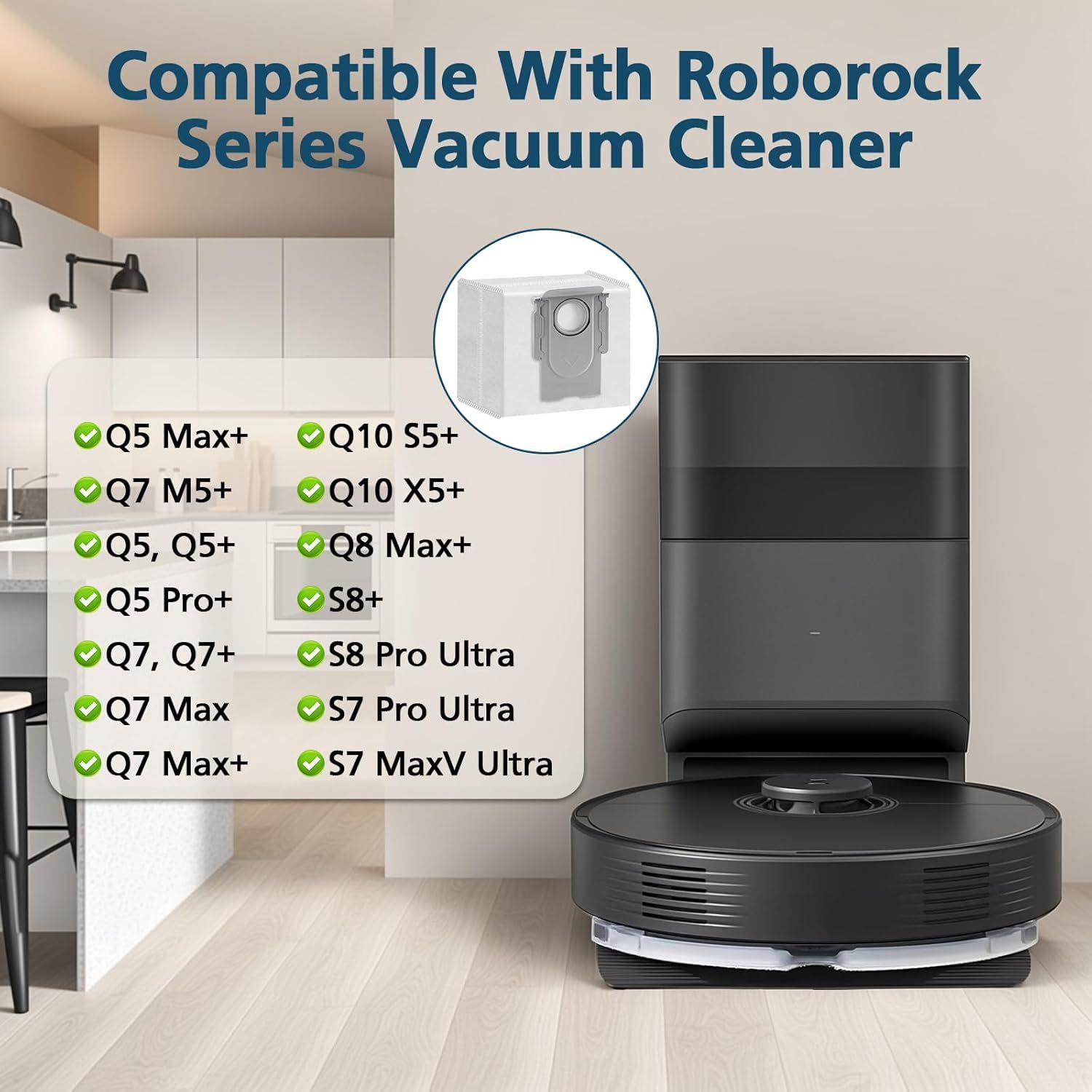 16 Packs Q10 Q7 Q5 Bag Replacement or Q10 S5+, Q7 M5+, Q5 Max+, 3.6L Vaccum Bag or Q10 X5+, Q5+, Q5 Pro+, Q8 Max+, Q7+, Q7 Max+, S8+, S8 Pro Ultra, S7 Pro Ultra, S7 MaxV Ultra