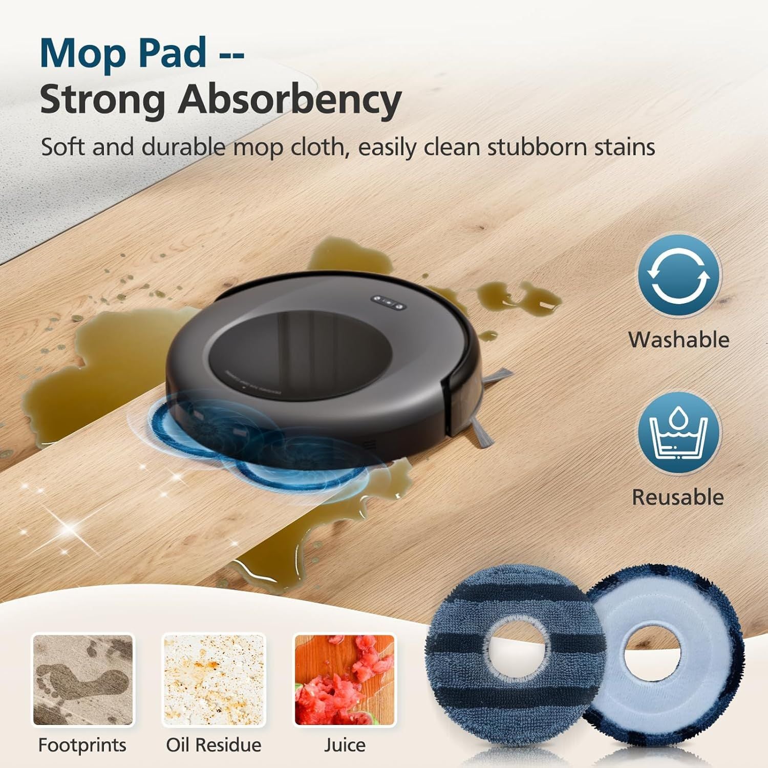 𝗢𝗺𝗻𝗶 𝗖𝟮𝟬 Accessory Kit or euy Omni C20 Robot Vacuum, 𝟭𝟵 𝗣𝗔𝗖𝗞 Replacement Parts Include: 1* Main Rolling Brush, 4* Washable ilter, 6* Side Brush, 4* Dust Bag, 4* Mop Pad