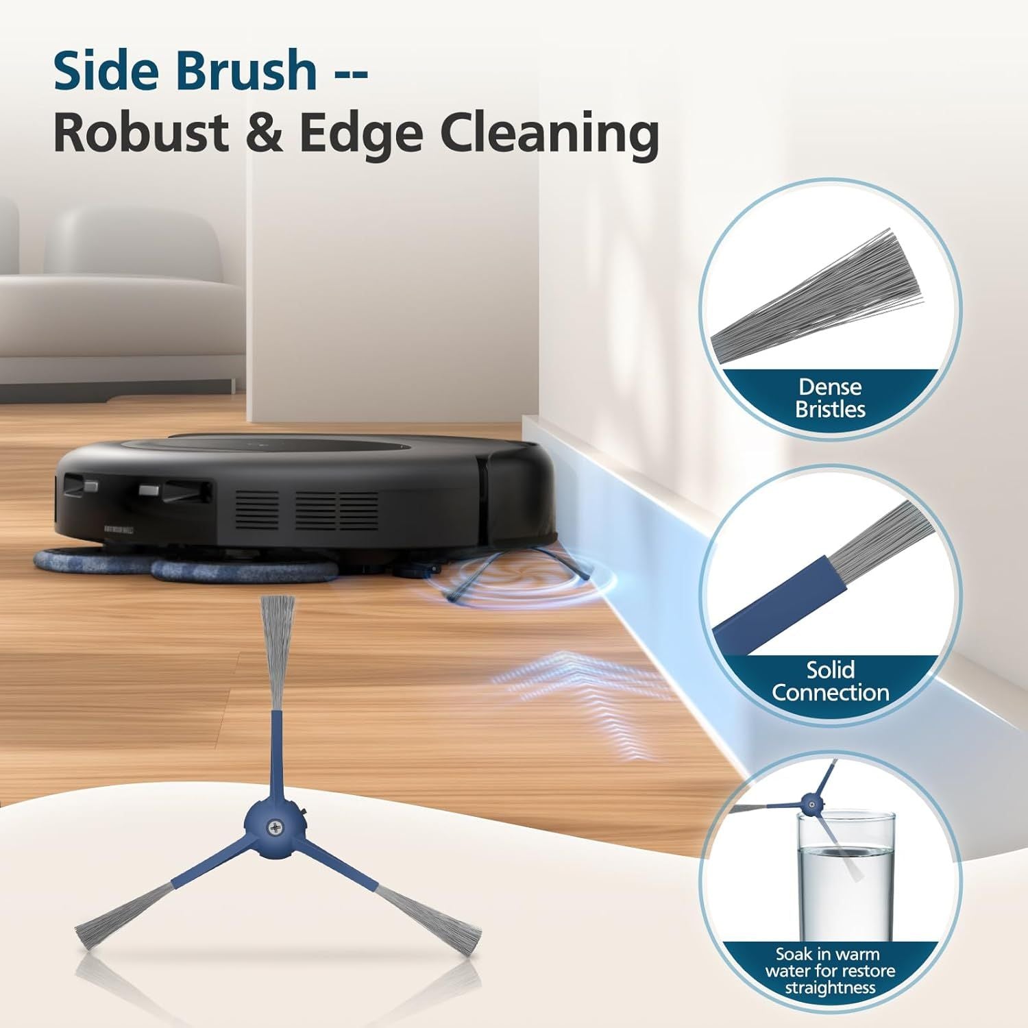 𝗢𝗺𝗻𝗶 𝗖𝟮𝟬 Accessory Kit or euy Omni C20 Robot Vacuum, 𝟭𝟵 𝗣𝗔𝗖𝗞 Replacement Parts Include: 1* Main Rolling Brush, 4* Washable ilter, 6* Side Brush, 4* Dust Bag, 4* Mop Pad