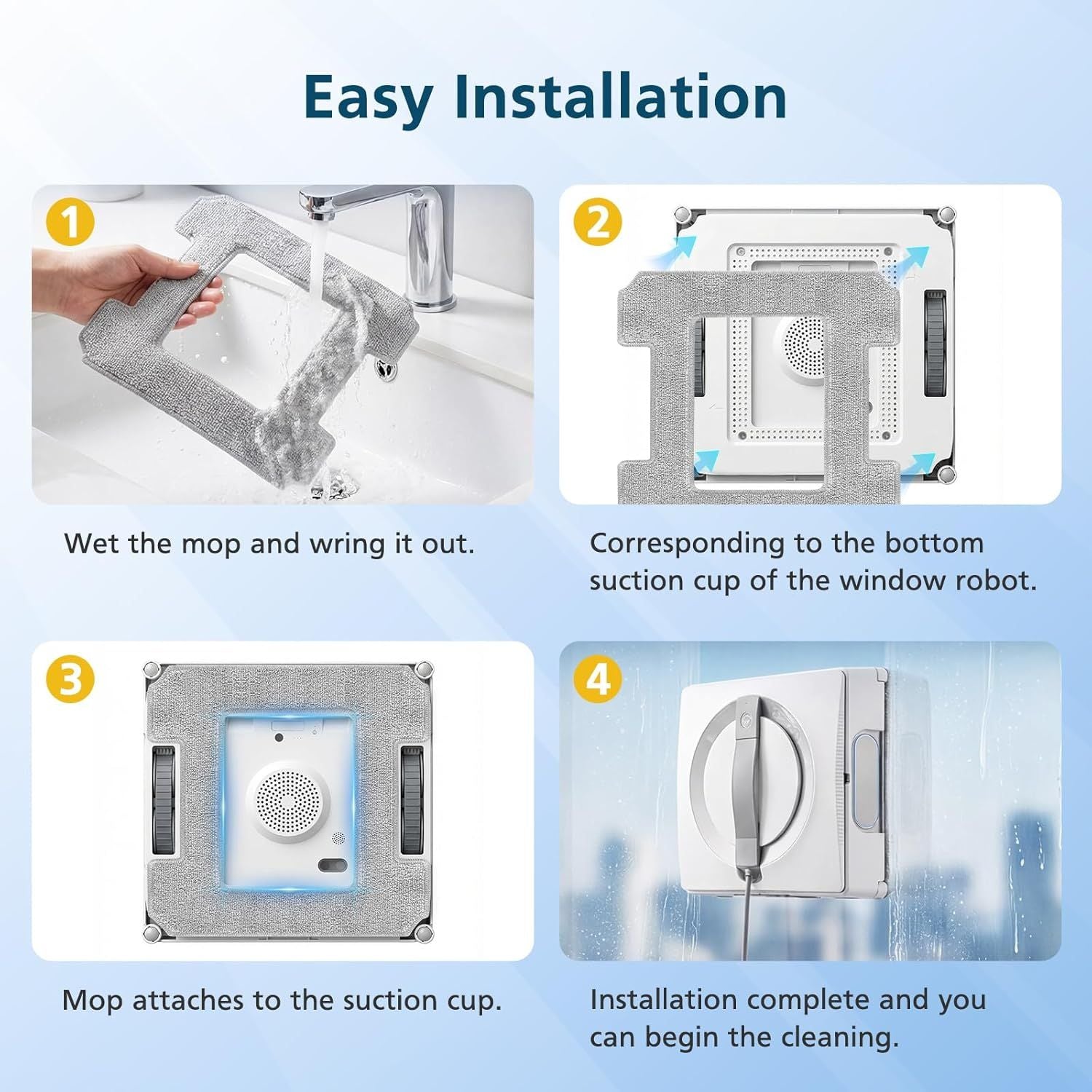 16 Pack Cleaning Rags or ECOVACS Winbot W2 PRO Omni / W2 PRO, W1 Pro / W2 / W1 / W2 Omni Window Cleaning Robot, Washable Microiber Mop Pad Window Cleaning Replacement Accessories Mop Cloth