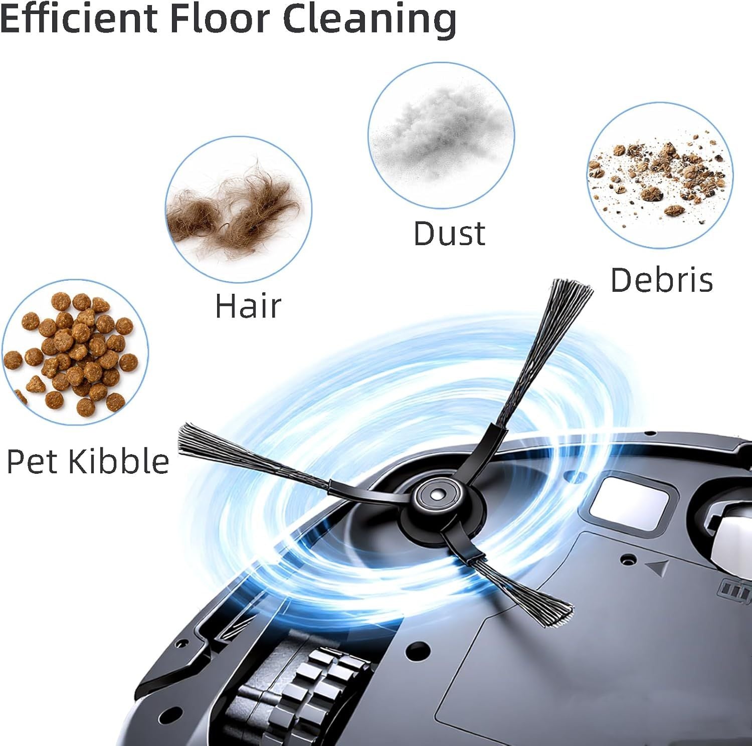 WVCR200S Accessories Kit or WYZE Robot Vacuum Cleaner WVCR200S Replacement Parts Kit, 2 Main Roller Brush, 6 Hepa ilter, 8 Side Brush, 1 Cleaning Tools 17PCS