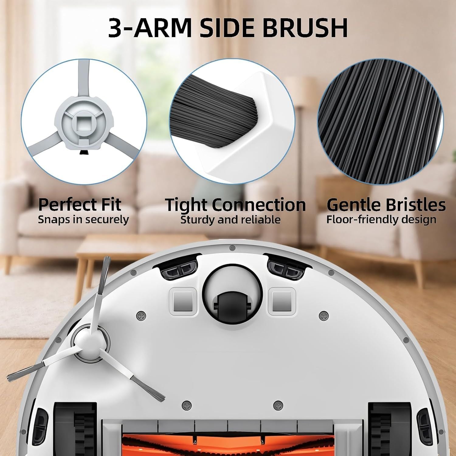 18-Piece D10 Plus Accessories Kit Compatible with DreameBot D10 Plus RLS3D / Dreame D10 Plus Robot Vacuum Replacement Parts, 2 Main Brushes, 4 Side Brushes, 4 HEPA ilters, 4 Mop Pads, 4 Dust Bags