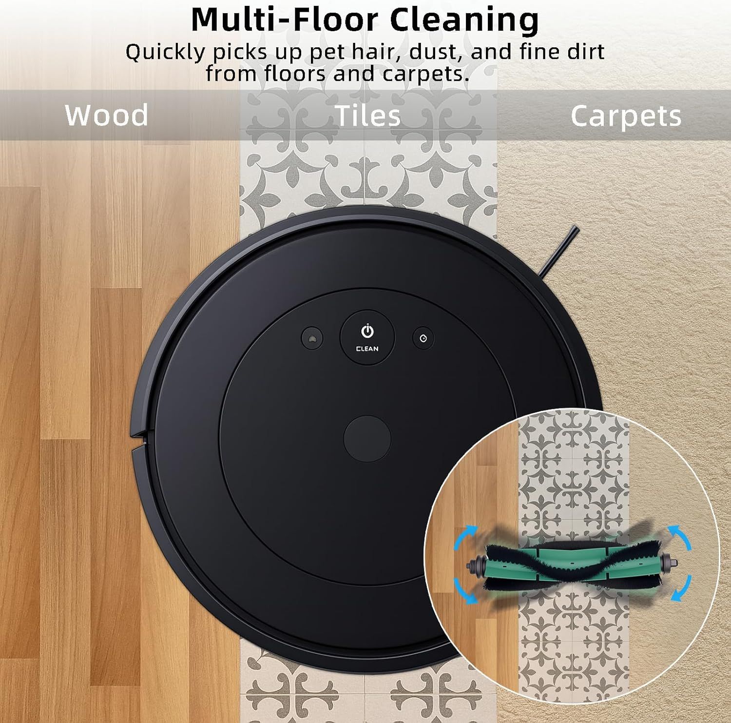 Accessories Kit Compatible with iRobot Roomba 104/105 Vac & Combo, Essential Q0120, Q0520, Y0110, Y0140, Q011 Robot Vacuum Replacement Parts,2 Main Brush, 8 Side Brush, 8 HEPA ilter 18 Pack