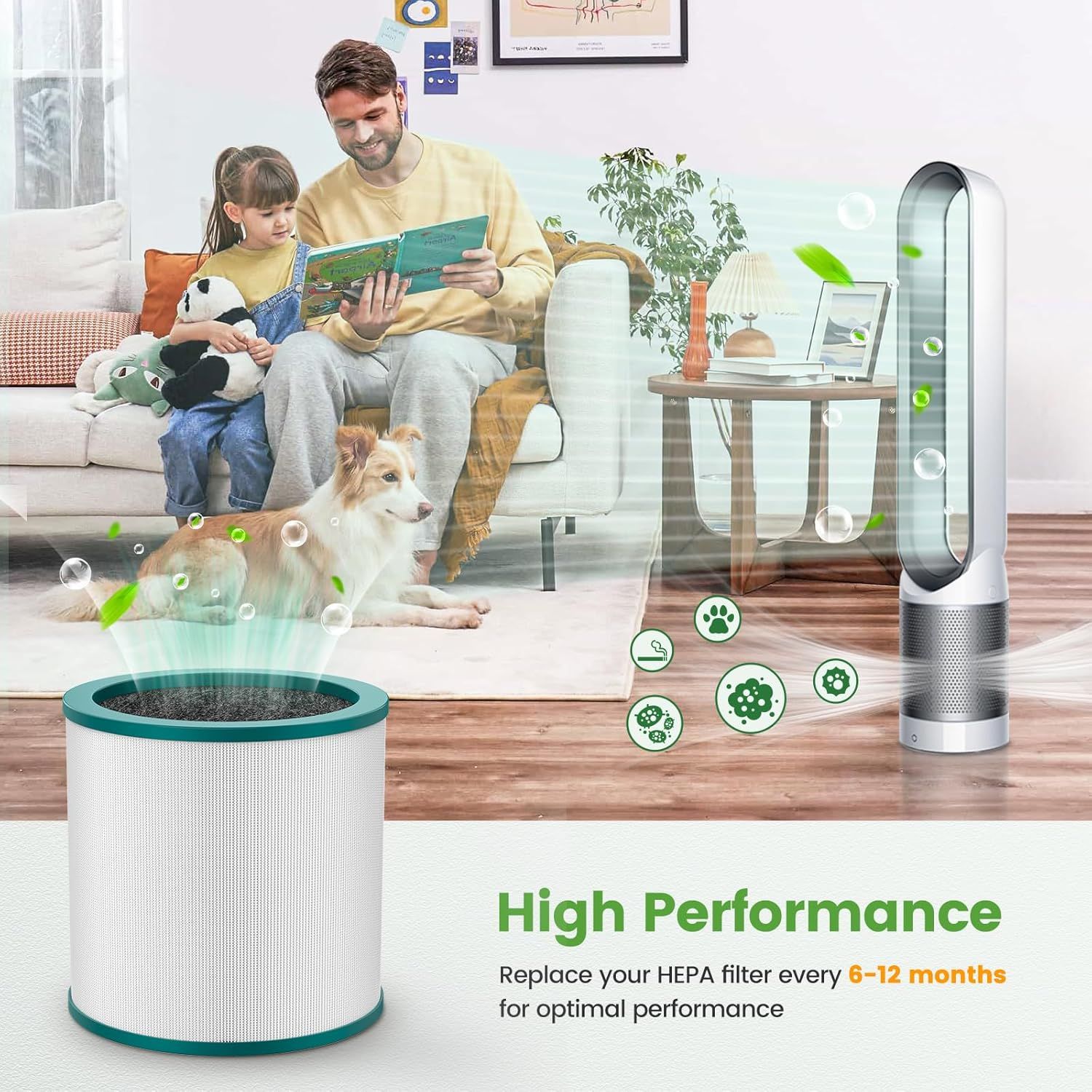 Replacement Air Puriier ilter or Dyson Tower Puriier Pure Cool Link TP01, TP02, TP03, BP01, Compare to Part 968126-03，2 Pack