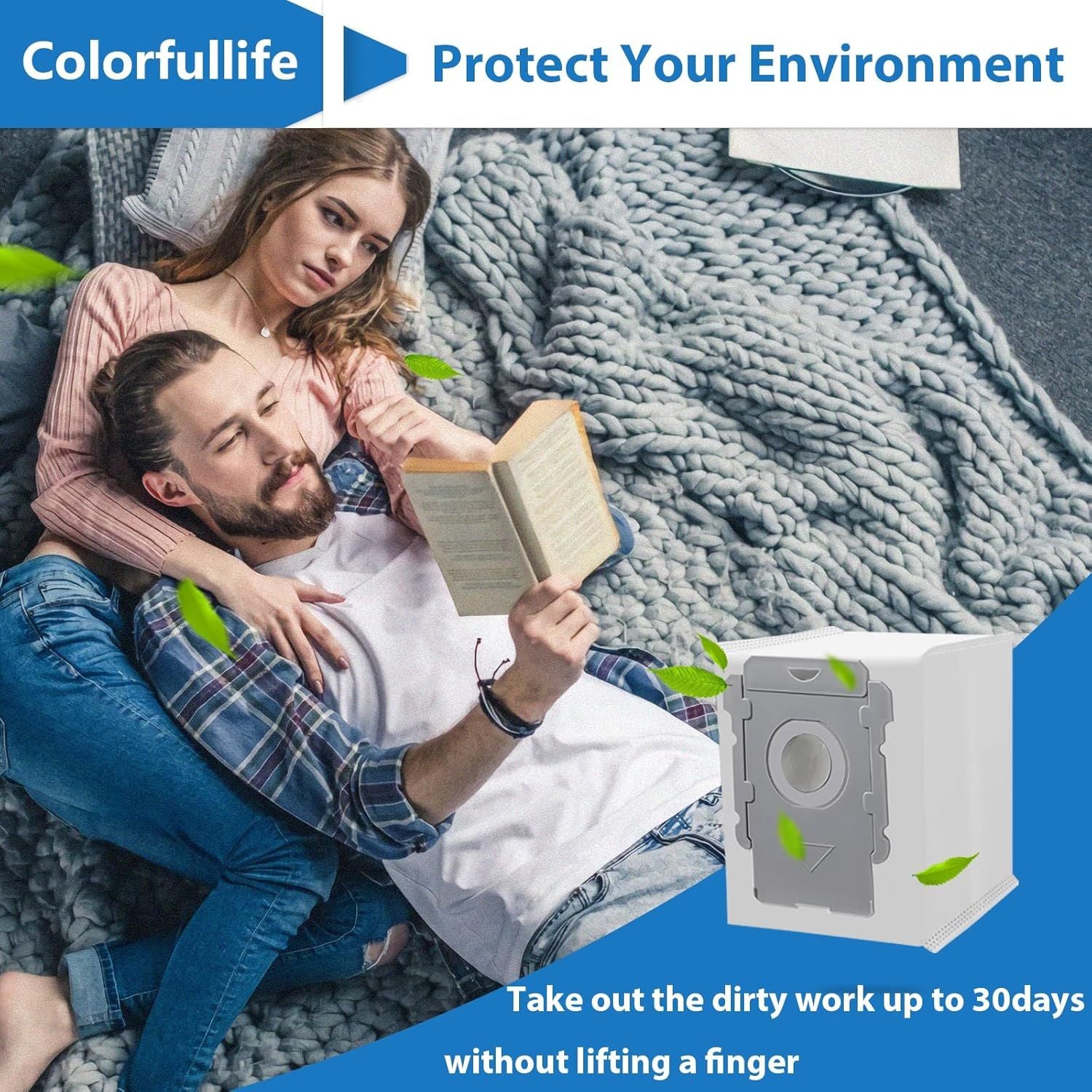 12 Pack Vacuum cleaner bags or irobot Roomba i7 i7+ i8 i8+ i3 i3+ i4 i4+ i6 i6+ j7 j7+ s9 s9+, i and s and j Series Clean Base Automatic Dirt Disposal Bags