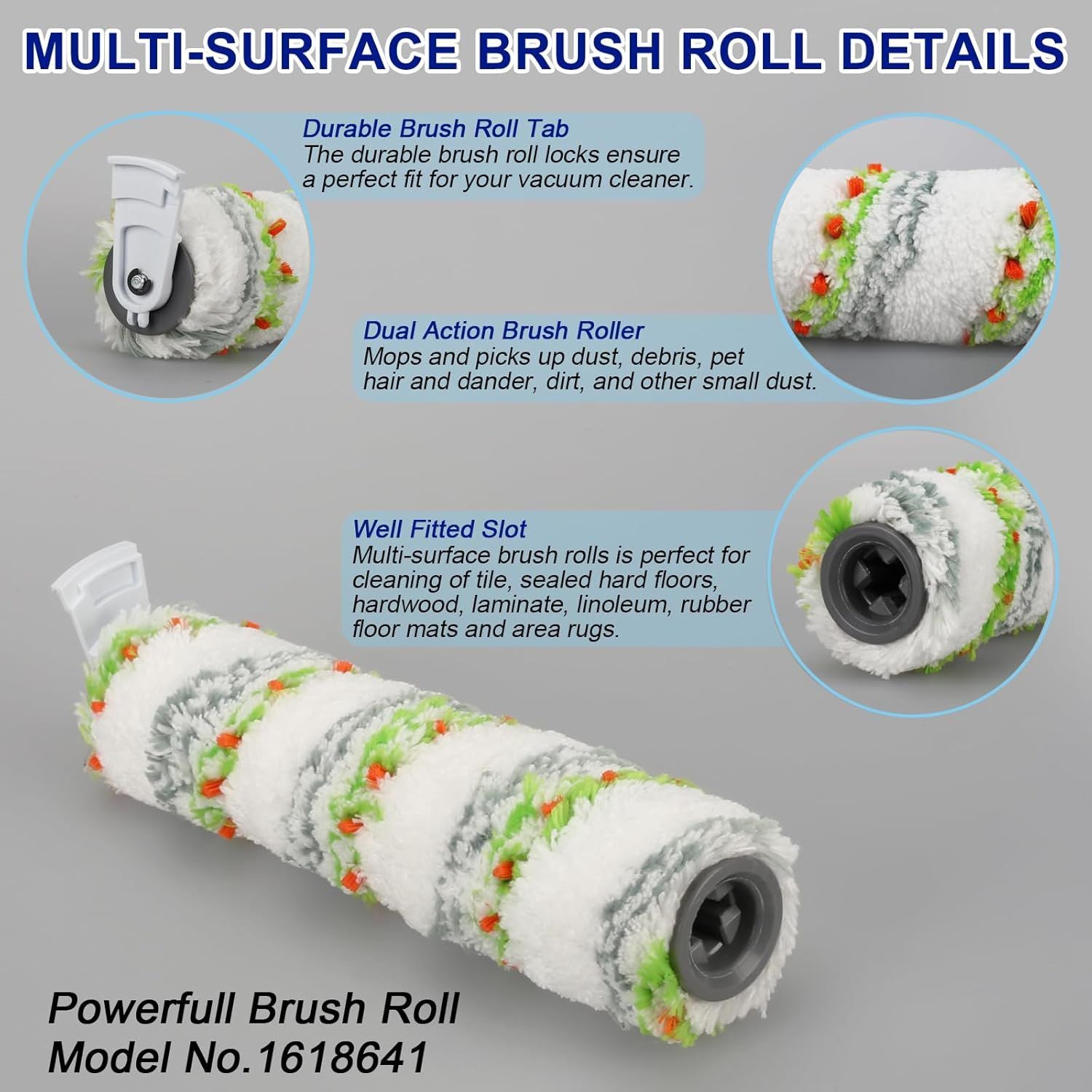 3 Pack Multi-Surace Pet Brush Rolls 2788 and 3 Pack Vacuum ilters 1866 or Bissell CrossWave Max 2554 2590 2593 2596 or HydroSteam 35151 3515 35152 3513 3518 Vacuums, Part 1618641 & 1608684