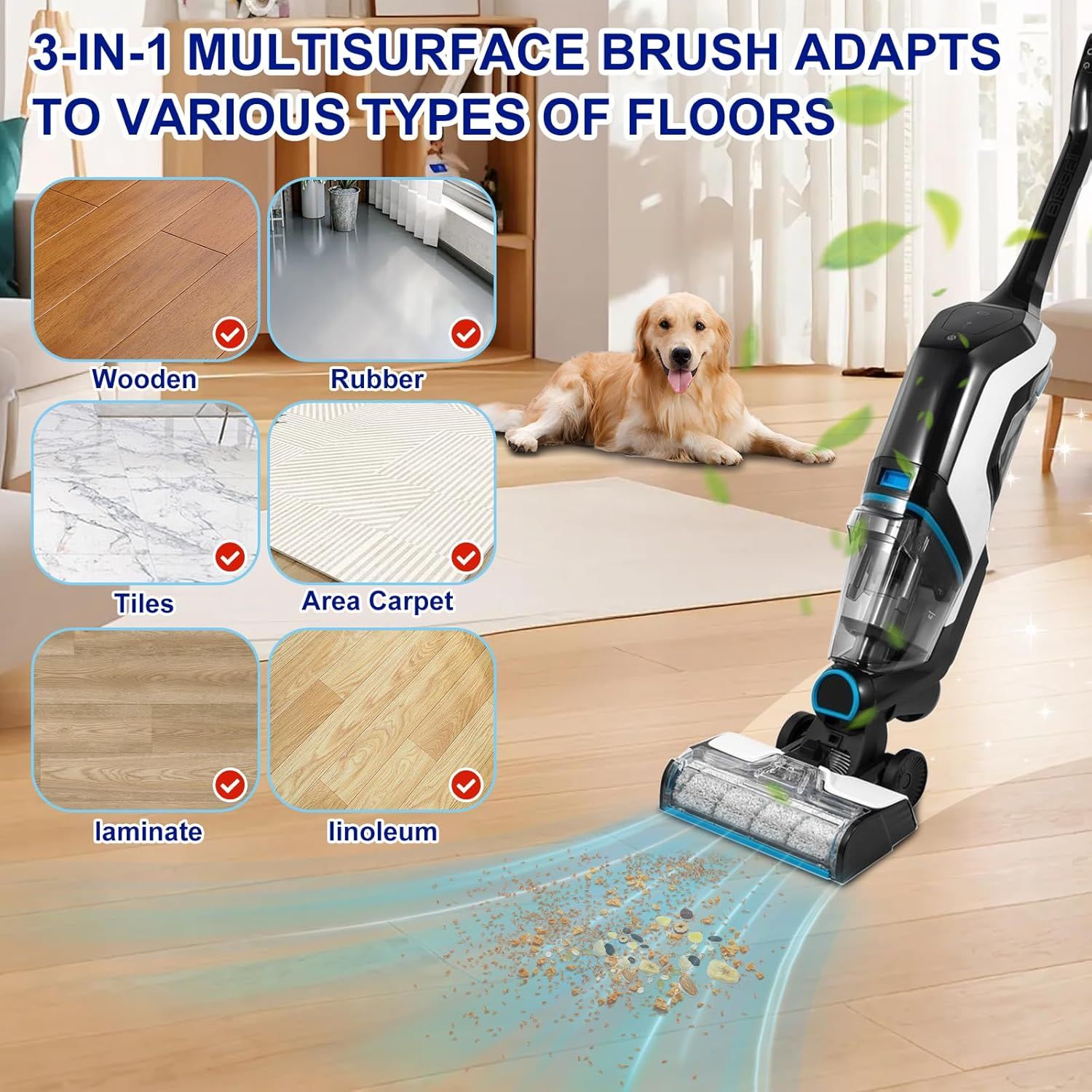 3 Pack Multi-Surace Pet Brush Rolls 2788 and 3 Pack Vacuum ilters 1866 or Bissell CrossWave Max 2554 2590 2593 2596 or HydroSteam 35151 3515 35152 3513 3518 Vacuums, Part 1618641 & 1608684