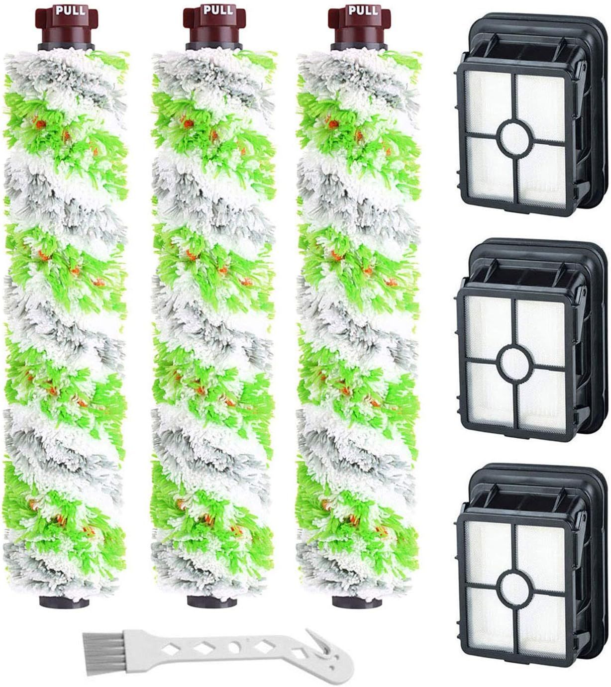 Brush ilter Replacement Parts or Bissell CrossWave Vacuum 3888A 1785 Pet Pro 2306A Cordless Wet Dry Vac, 3 Pack 2460 Multi-Surace Pet Brush Roll & 1866 Vacuum ilter, Part 1613568 1608684