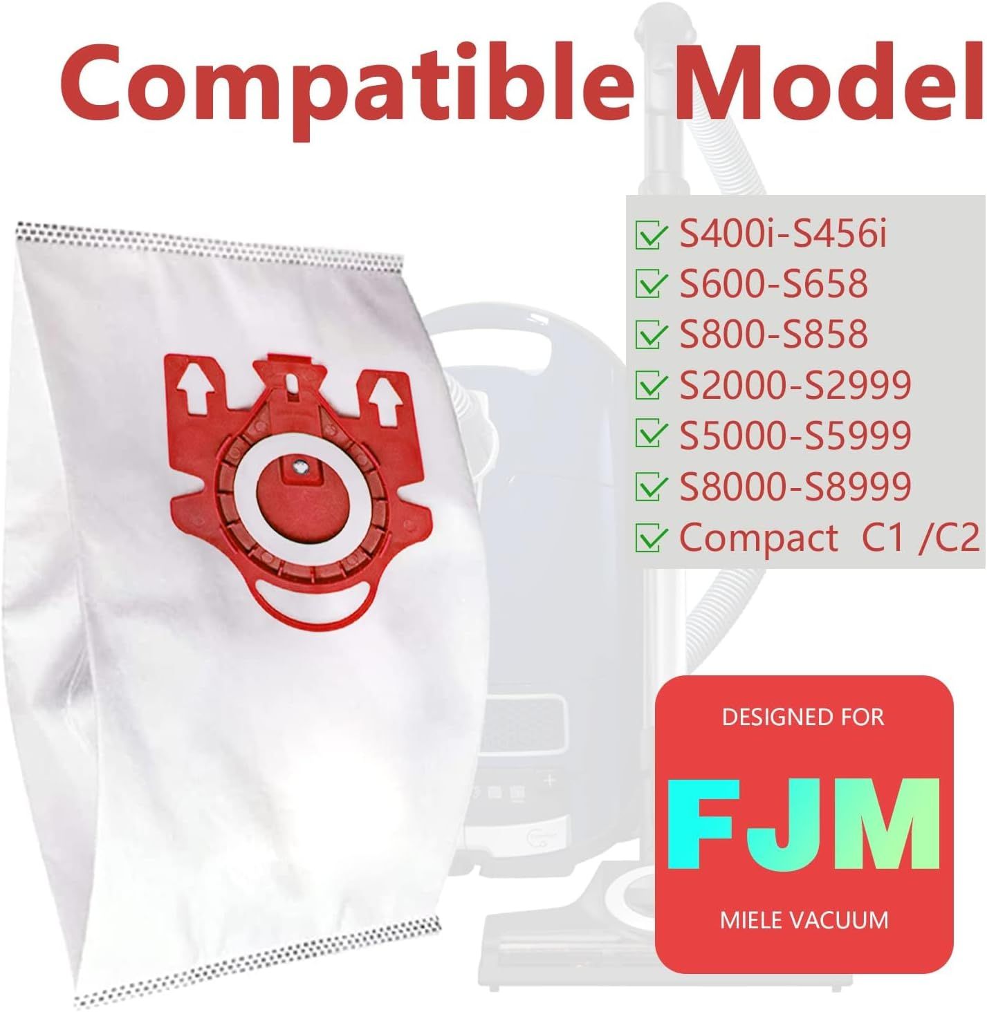 3D Airclean Dust Bags Replacement or Miele JM Vacuum Compact C2 Compact C1 Complete C1 S241 S290 S300i S500 S700 S4 S6 Series Pack o 10 with 3 Motor Protection ilters 3 Air.Clean ilters