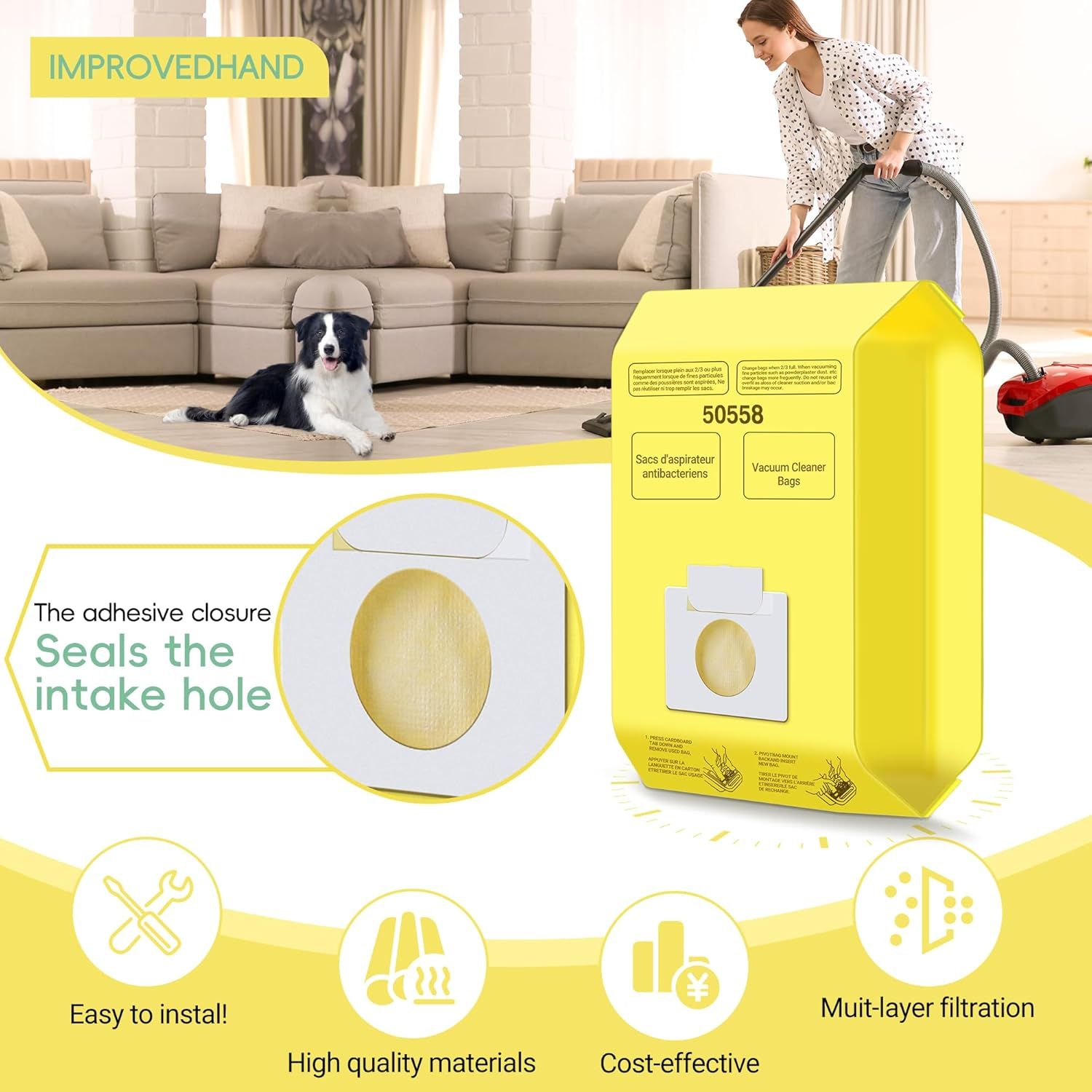 30 Pack Vacuum Cleaner Bags it or Kenmore Canister Type C/Q 5055 50555 50557 50558 and Pana·sonic Type C-5 C-18, 200 Series, 400 Series, 600 Series, 700 Series, 800 Series Vacuum By