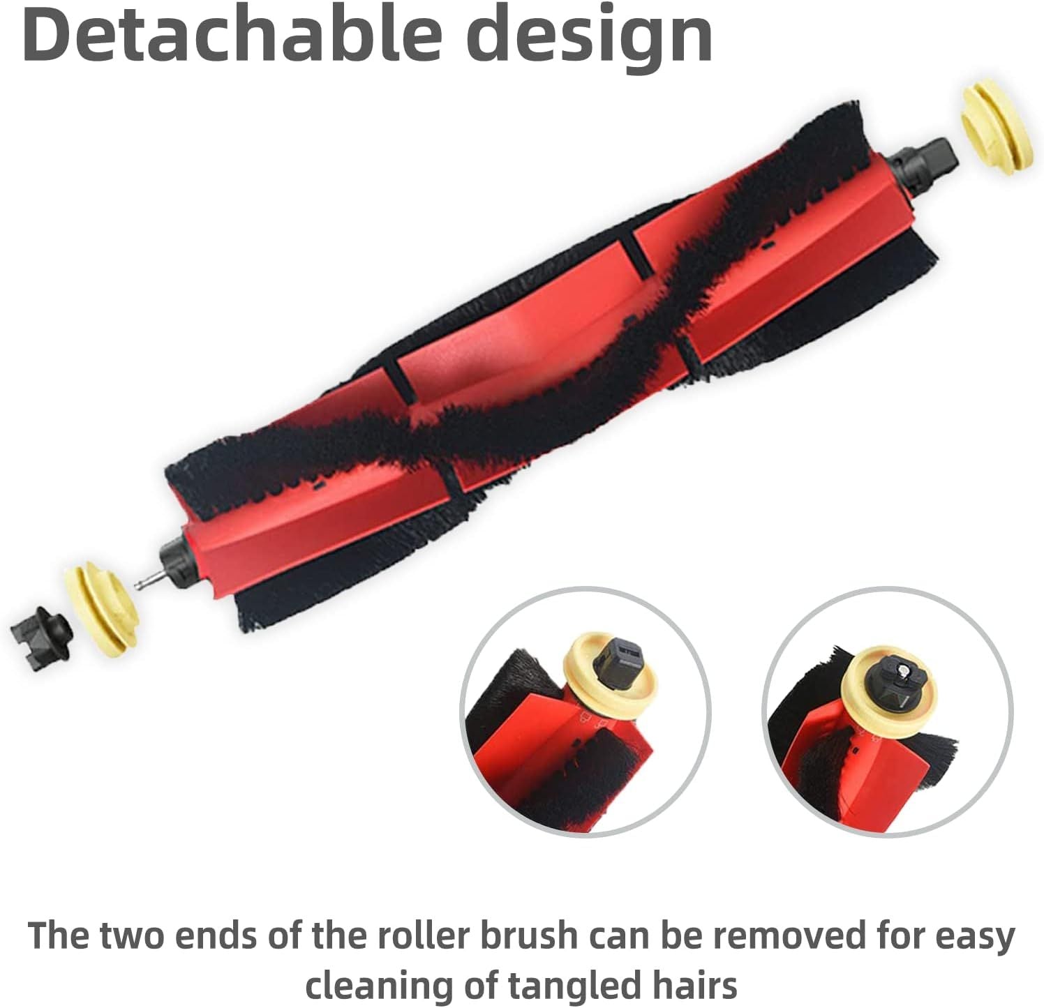 Replacement Spare Parts Compatible with S5, S5 Max, S4 Max, S6, S6 MaxV, E4, E5, S4 Robotic Vacuum Cleaner Backup Kit with 1 Roller 4 Side Spin Brush 4 Hepa ilter Attachments NOT or Q5